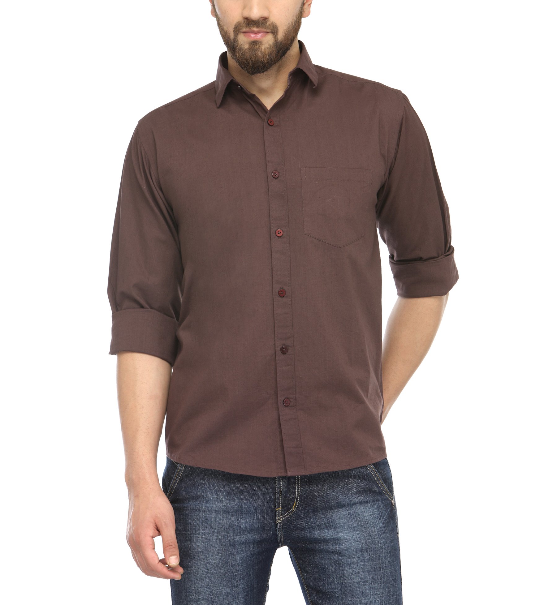 JAINISHMen's Plain Regular Fit Formal Shirt