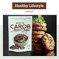 Vista 8 de Missy J's Chips de algarroba de menta orgánica de 8 onzas, paquete de 3, hechas con azúcar de coco, vegano, sin gluten y cafeína, sustituto