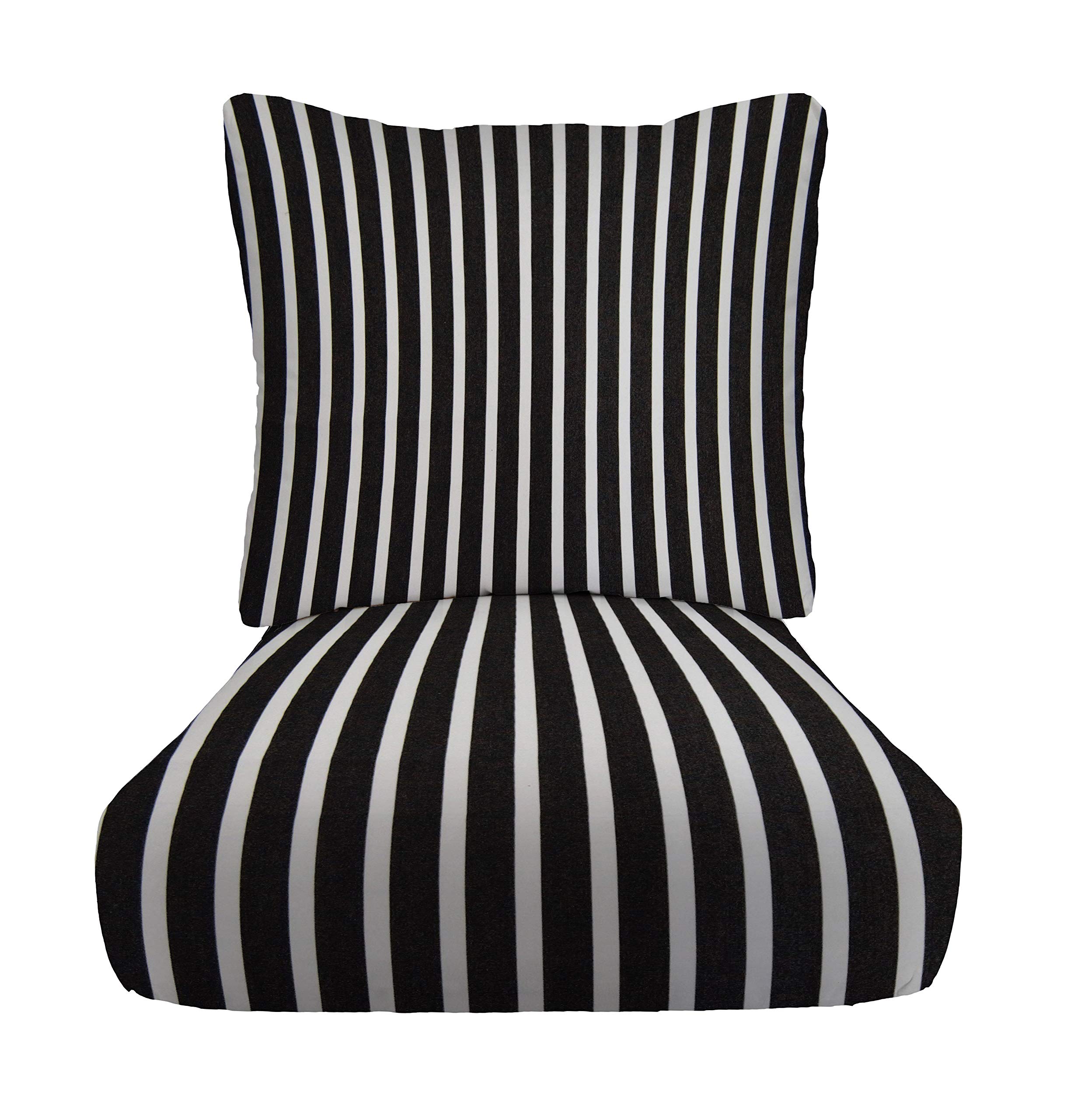 RSH DECOR: Sunbrella Deep Seating Cushion with Pillow Back | 23” x 24” Seat | Water and Fade-Resistant Performance Fabric | Outdoor Chair Cushion Set