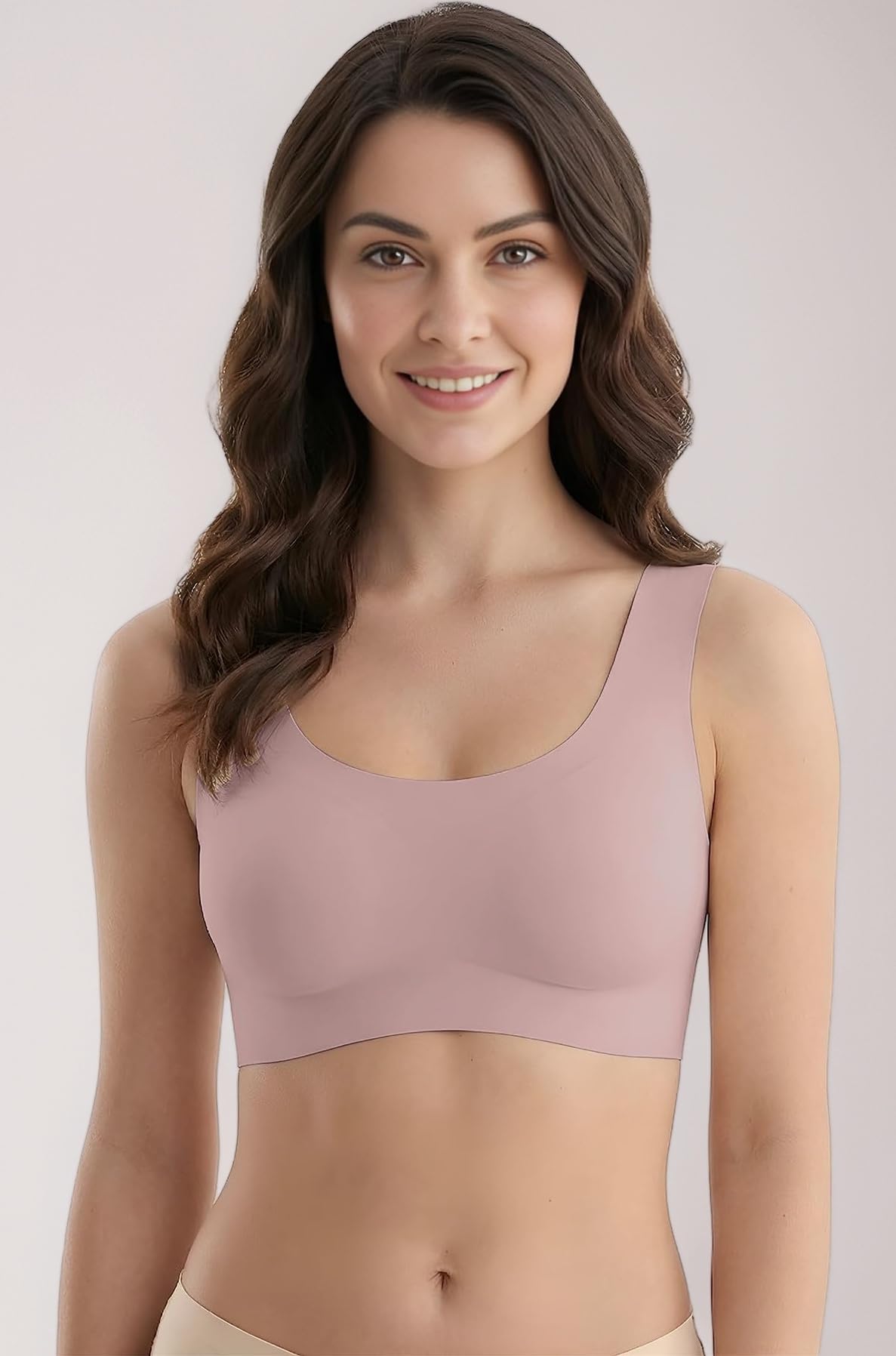 Comfort Revolution Seamless Bra Easy lite Full-Coverage Wireless Everyday Bra with CloudSoft Comfort with Removable Pad.