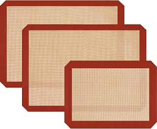 Dwavele Silicone Baking Mats 3 Pack Non-Stick Reusable Cookie Sheets Oven Liners Easy Clean for Cookies Bread Macarons