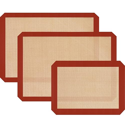 Silicone Baking Mats, 3 Pack Non-Stick Mats for Baking, Silicone