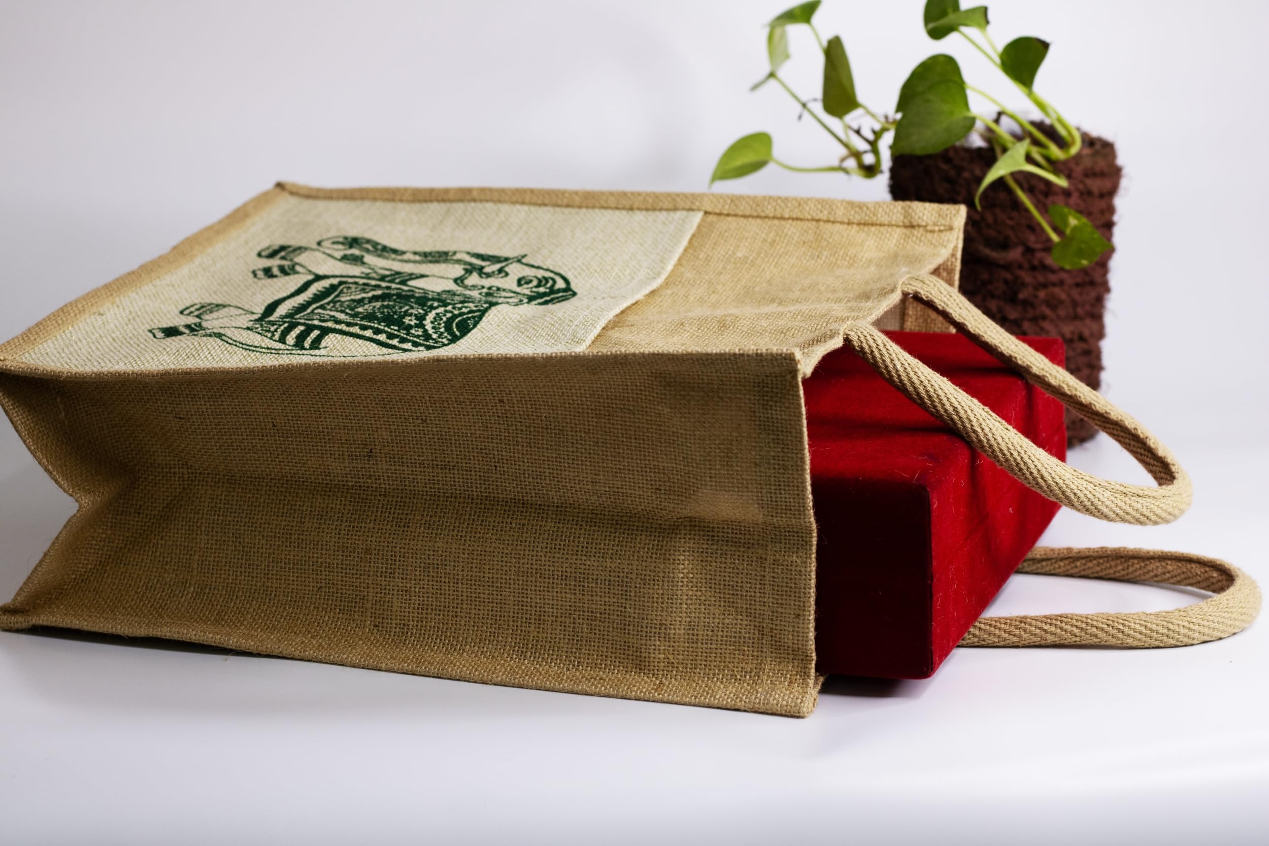 Anbali- Jute grocery shopping bag | Reusable bag for daily use | Eco friendly utility jute bag with zip | Jute carry bag for men and women