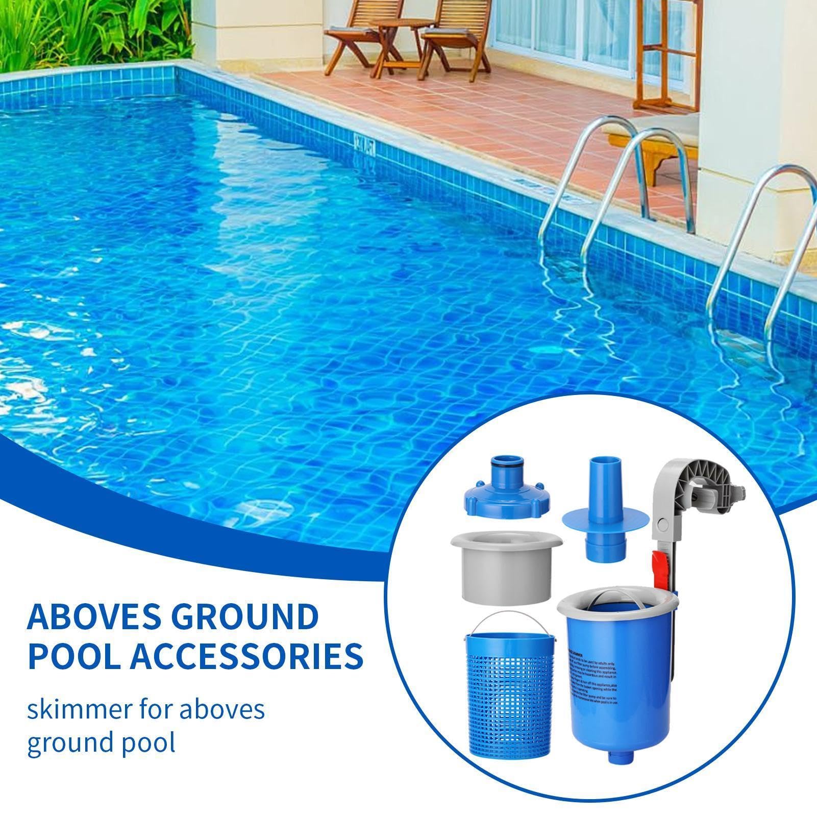Skimmer De Filtro Para Piscina Limpieza Automática De Alta Resistencia | Skimmer De Residuos De Agua Para Piscina Sobre Tierra Kit de Limpieza Diaria para Jardín Terraza Patio Hotel Apartamento y