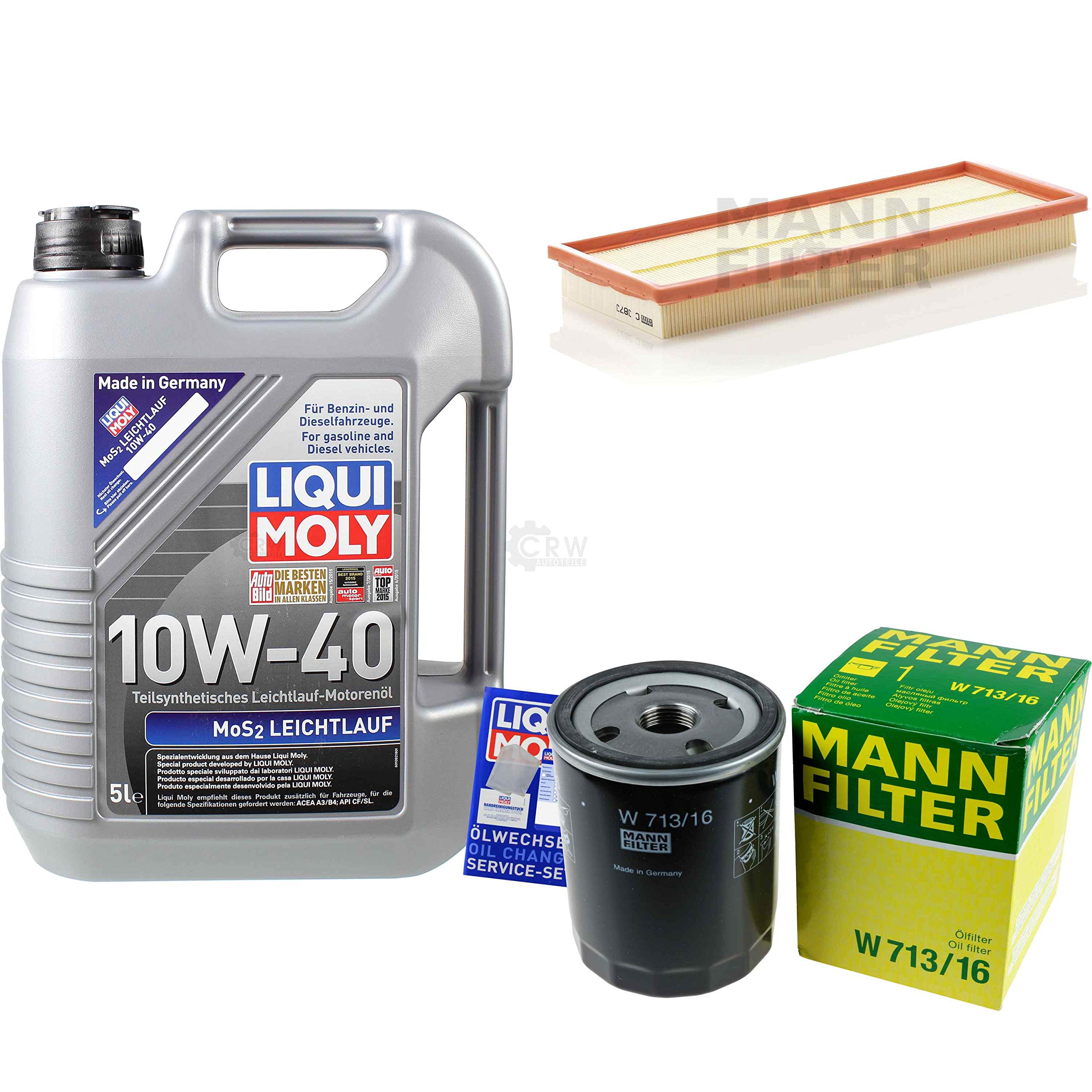 Juego de filtros de 5 litros de aceite de motor MoS2 de marcha suave, 10 W-40, filtro de aire, filtro de aceite