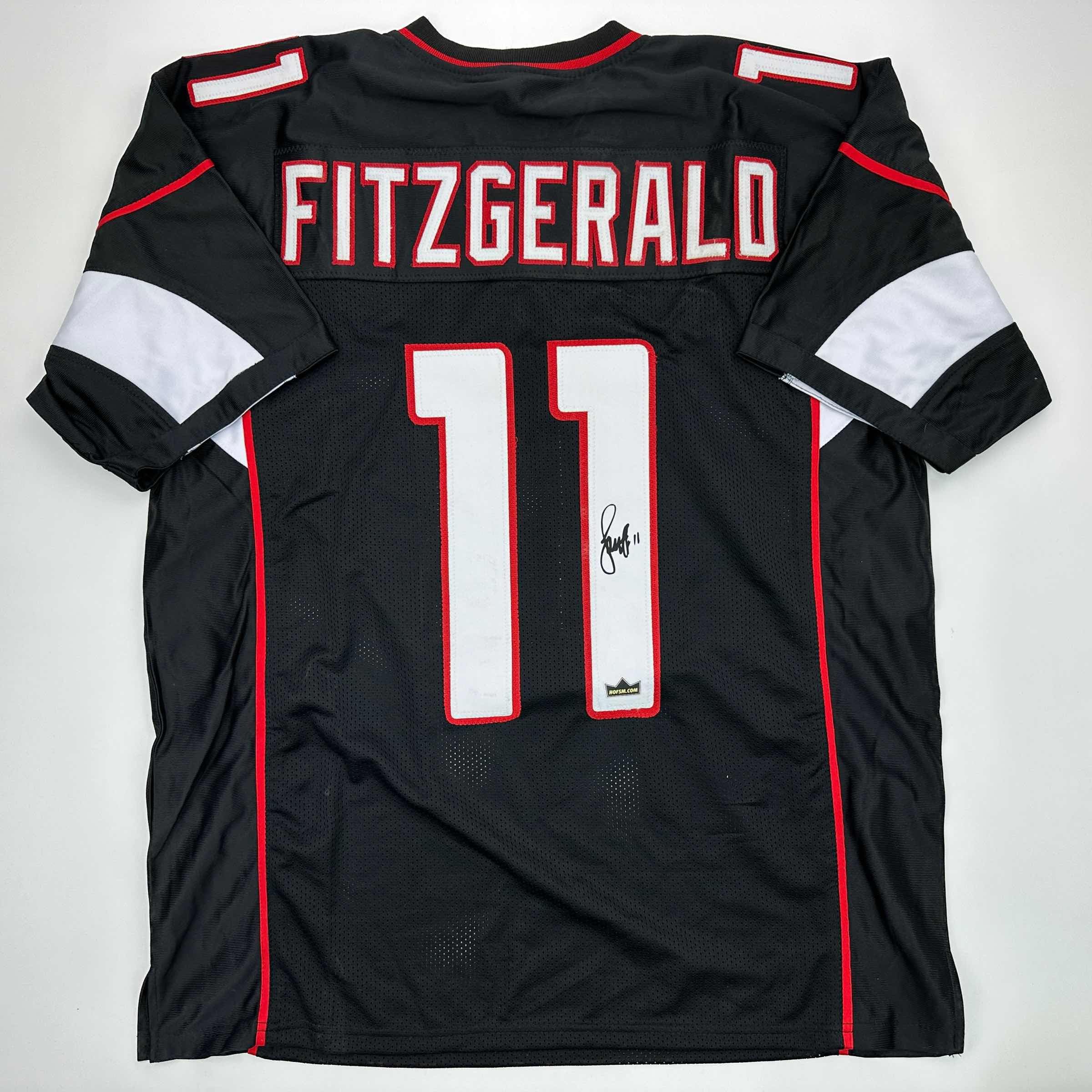Facsimile Autographed Larry Fitzgerald Arizona Black Reprint Laser