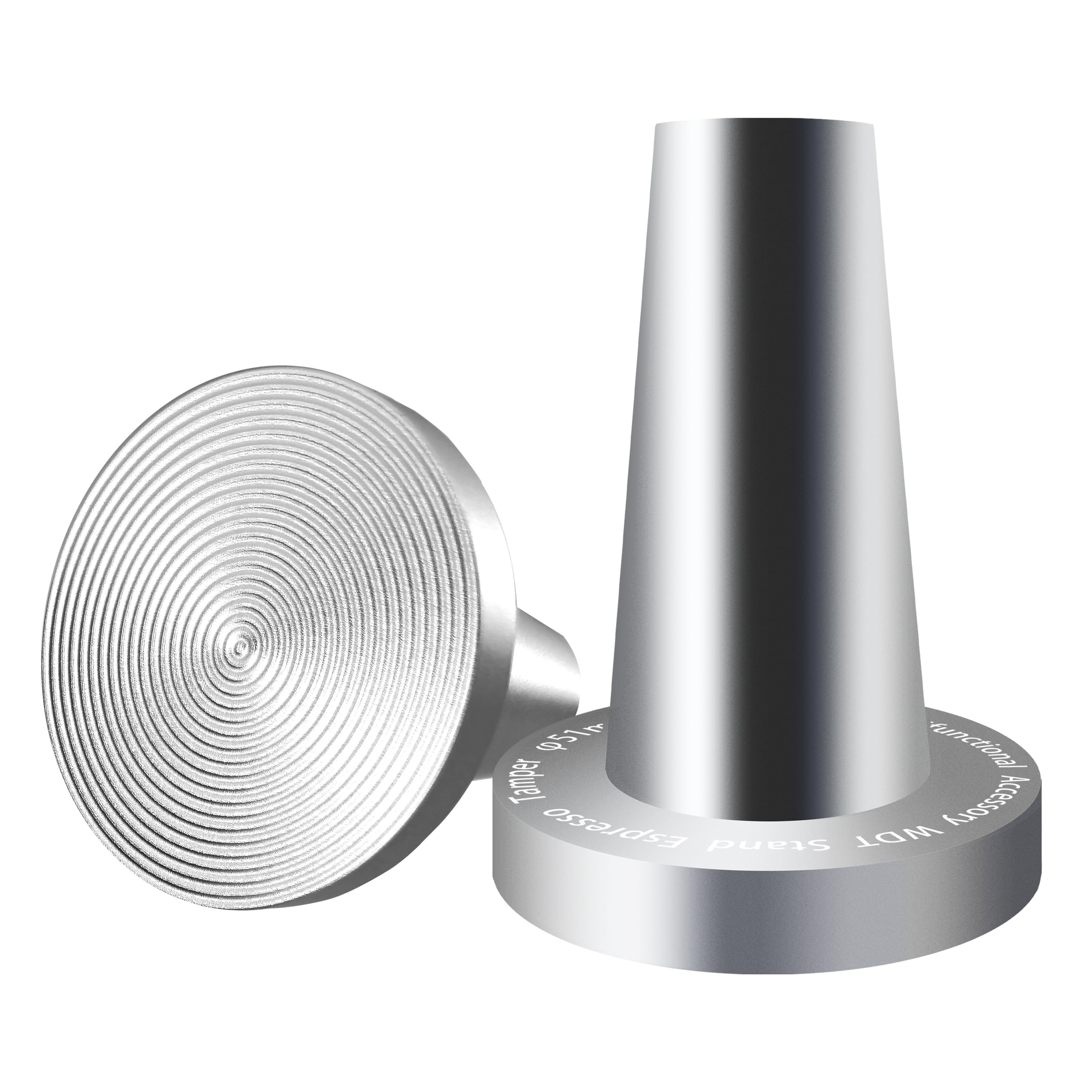 NEOUZA Coffee WDT Holder Tamper 2 in 1 Multifunctional Espresso Accessories Stand, Ripple Base, WDT Not Included (Silver, 51mm)