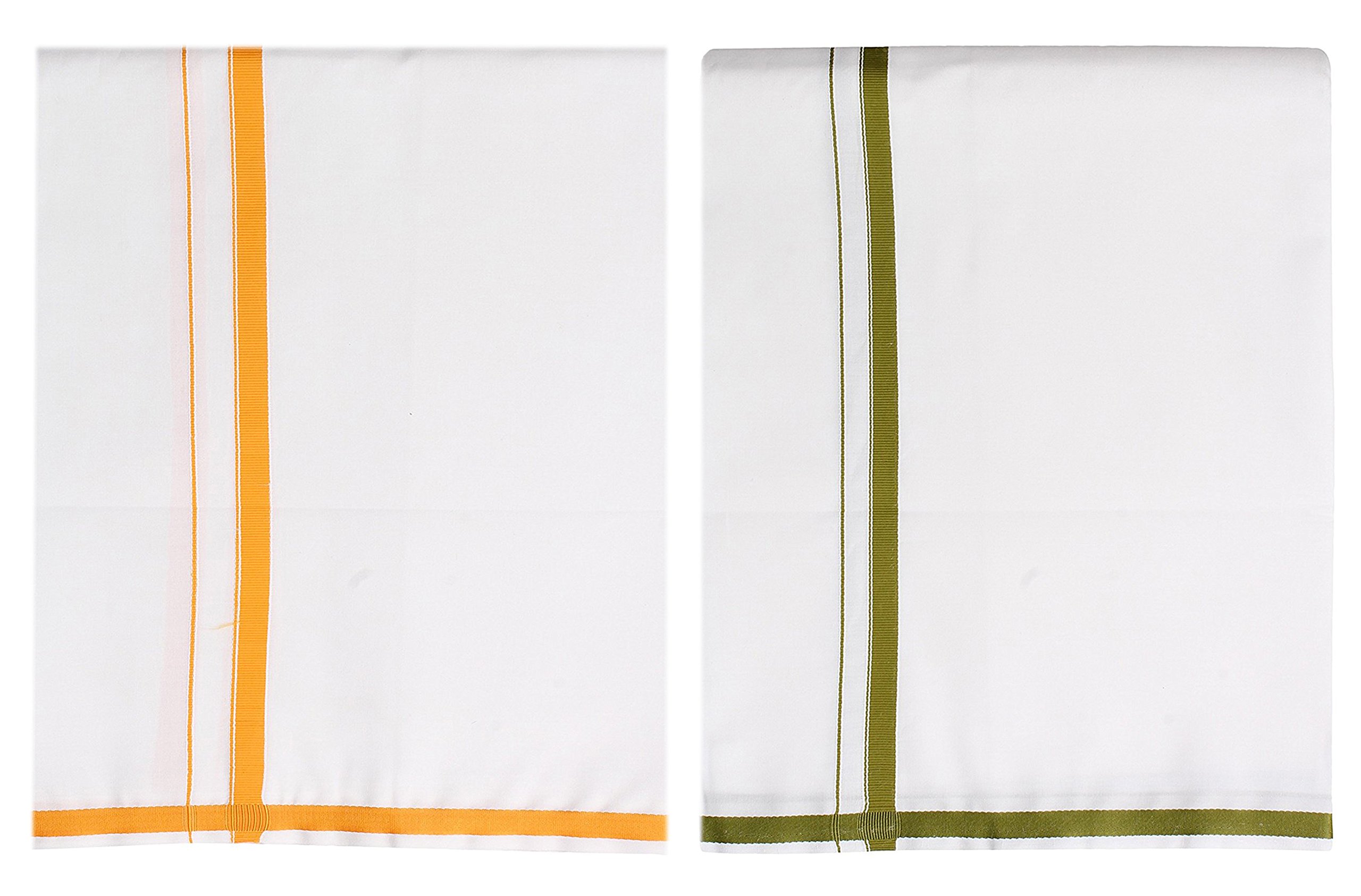 Prakasam Cotton Mens Fantacy Cotton Single (1.30X2.00 Meter) 2 Colour Combo Dhoti (Combo-12)