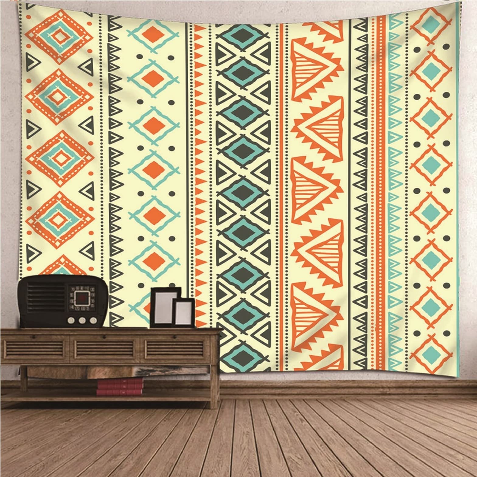 Ethereval Tapestry Indie For Bedroom Vintage Geometry Pattern Japanese Wall Living Small Yellow Green Wall Hangings Fabric Decorations 260x240cm