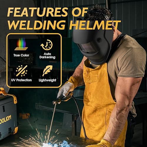 Miniatura 6 de TOOLIOM True Color Solar Powered Auto Darkening Welding Helmet with Adjustable Shade for TIG MIG ARC