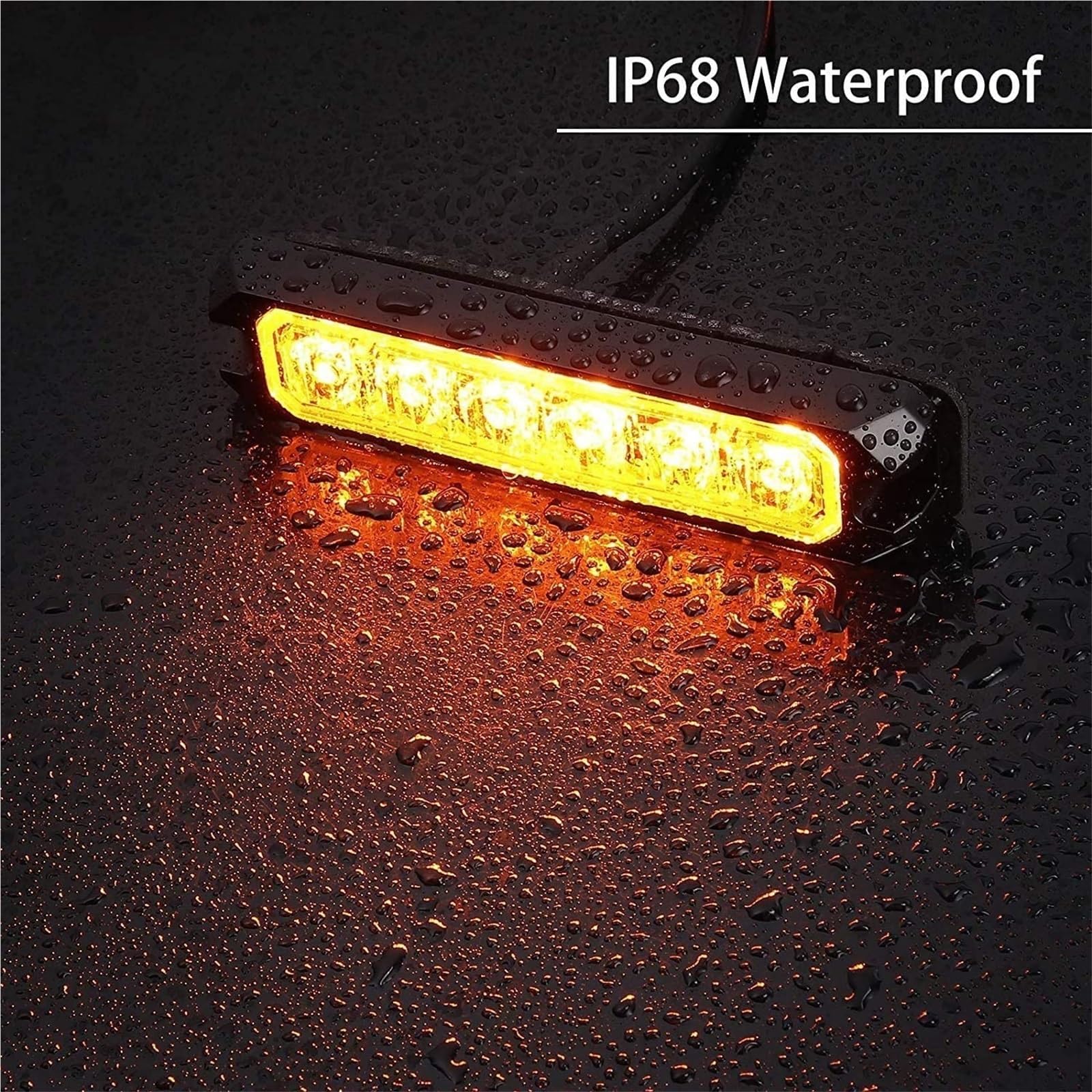 2 barras de luces intermitentes de advertencia de 4 o 6 LED for coche, con luz estroboscópica, baliza de emergencia y señal luminosa. 12V/24V. for vehículos y camiones.(Red,2pcs 4-LED Light)