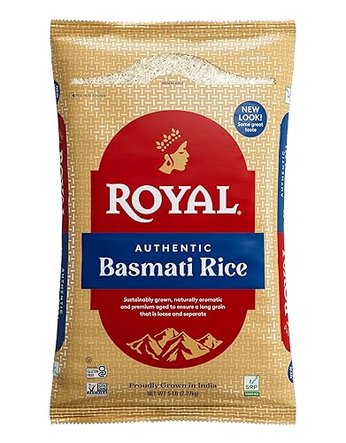 Arroz Basmati blanco real, 10 libras (2 bolsas de 5 libras)