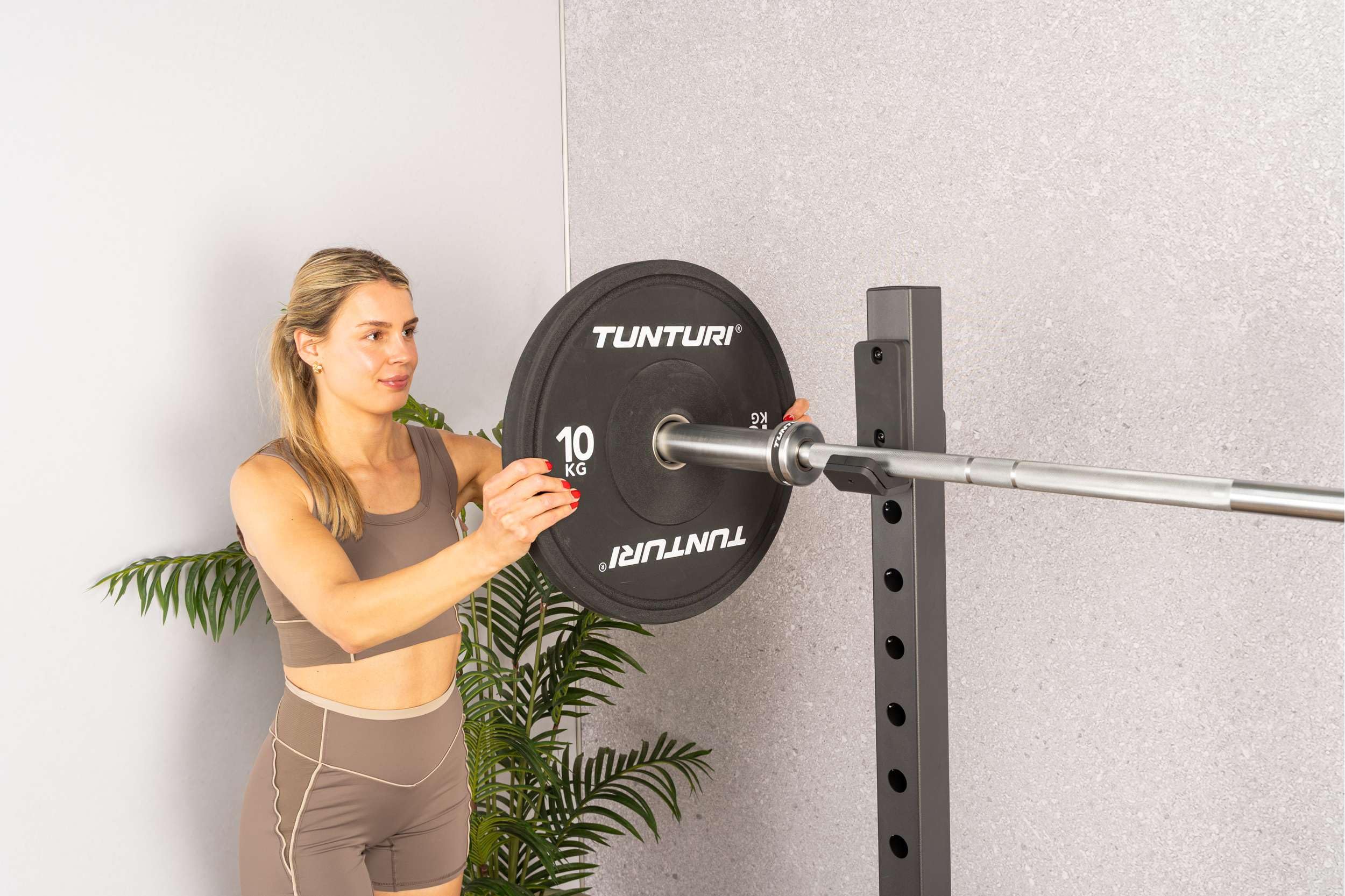 Tunturi Platinum bumper plates - Poids pour haltères - Disques d'haltères - 1x 10kg - Noir