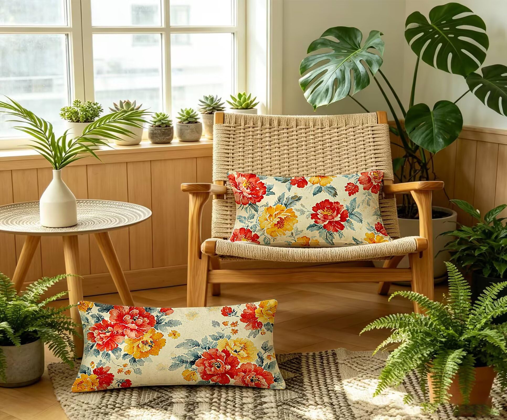 NationalitäT Kissenbezug 60x80 Pfingstrose Kopfkissenbezug 2er Set ,Wohnaccessoires & Deko ,Weich und Atmungsaktiv Samt Stoff mit Verstecktem Reißverschluss für Bett Sofa Kissen Dekokissen-85889
