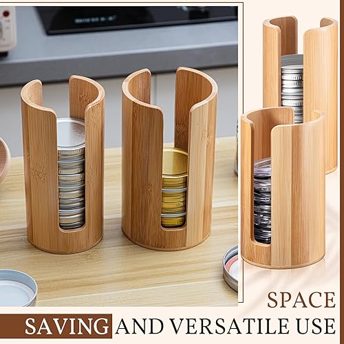 Miniatura 7 de Suclain 2 organizadores de tapas de tarro Mason (uno para boca ancha y uno para boca normal), tapa vertical para frascos de masón, accesorios para