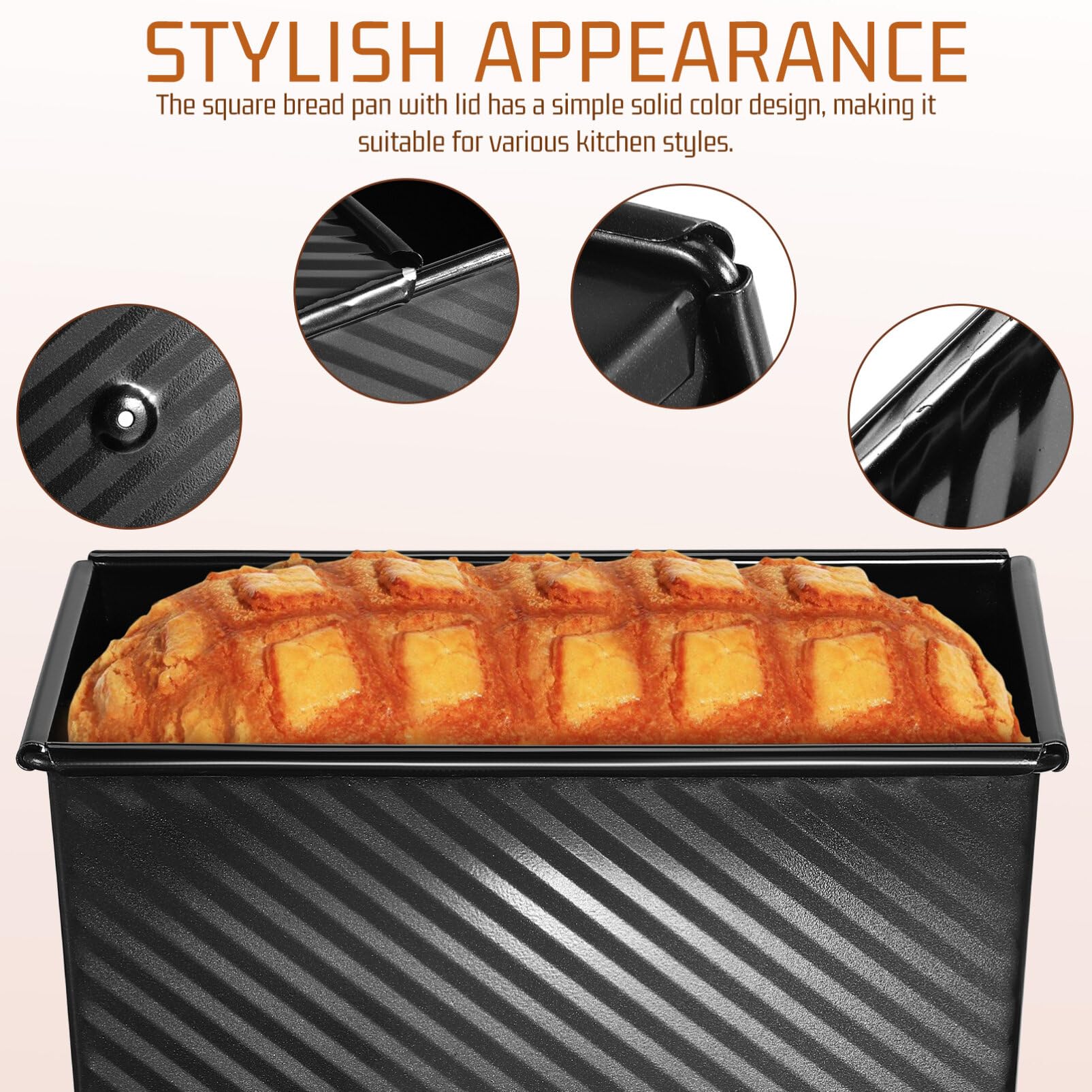Luxshiny Brotbackform Mit Deckel Rechteckige Antihaft-toastbrotform Für Backen Und Aufbewahrung Inklusive Teigschaber Lebensmittelechtes Material Für Toast Und Brot