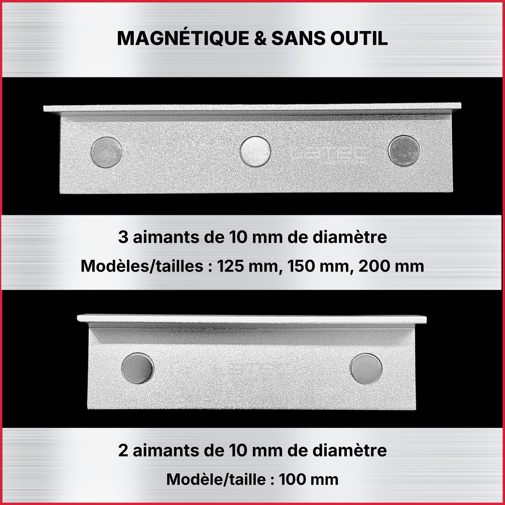 Mors de protection pour étau 150 mm – haute qualité, fixation magnétique, pour matériaux ronds et plats, aluminium anodisé, 2 mors doux, entreprise allemande