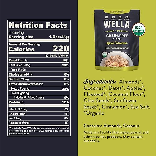 Miniatura 2 de Wella Alternativa a avena de cereales, cereales calientes sin gluten, sin granos, paleo orgánico, vegano, alto en proteínas, a base de plantas, sin