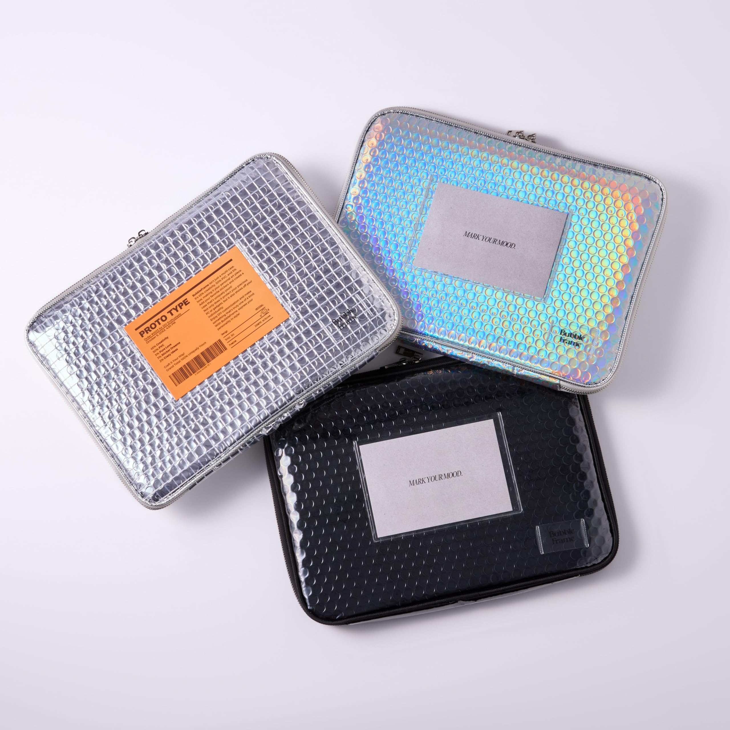 Amazon.co.jp: BUBBLE FRAME METAL ZIP CASE シルバー PCケース14