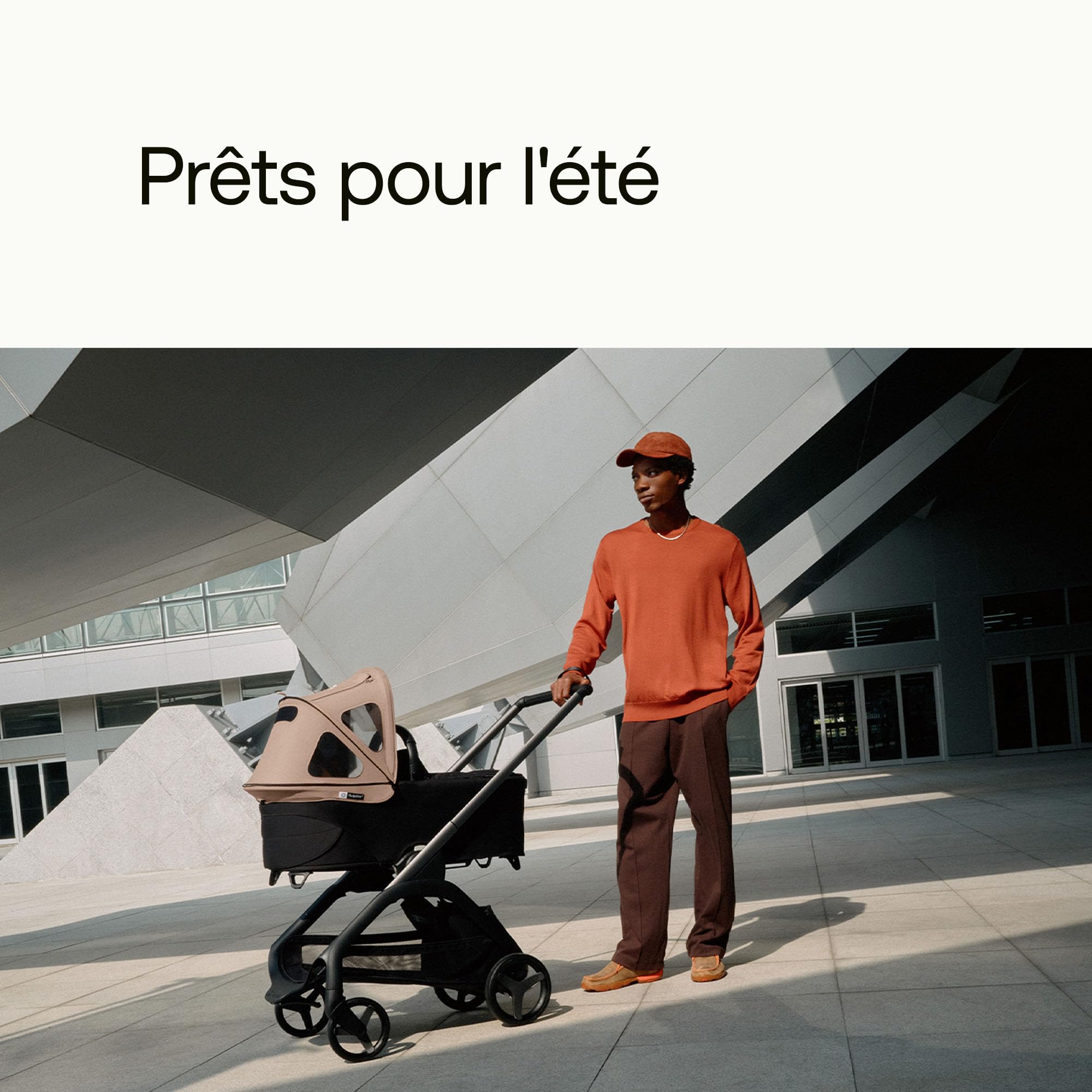 Bugaboo Dragonfly Breezy Solufflet, Extensible pour une protection complète et une protection solaire optimale, Desert Taupe