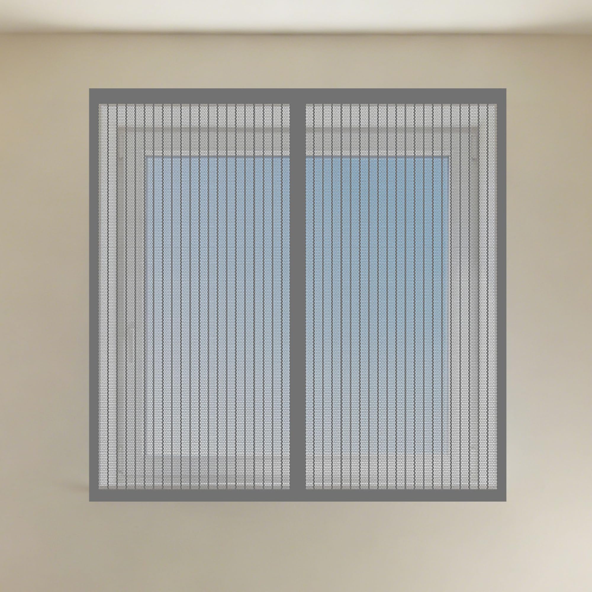 DIY Fly Screen Windows 130 x 155 cm with Selfadhesive Fly Bug Bee Protection Screen Easy Installation for Window, Bedroom, Living Room, Kitchen Patio Window, Grey