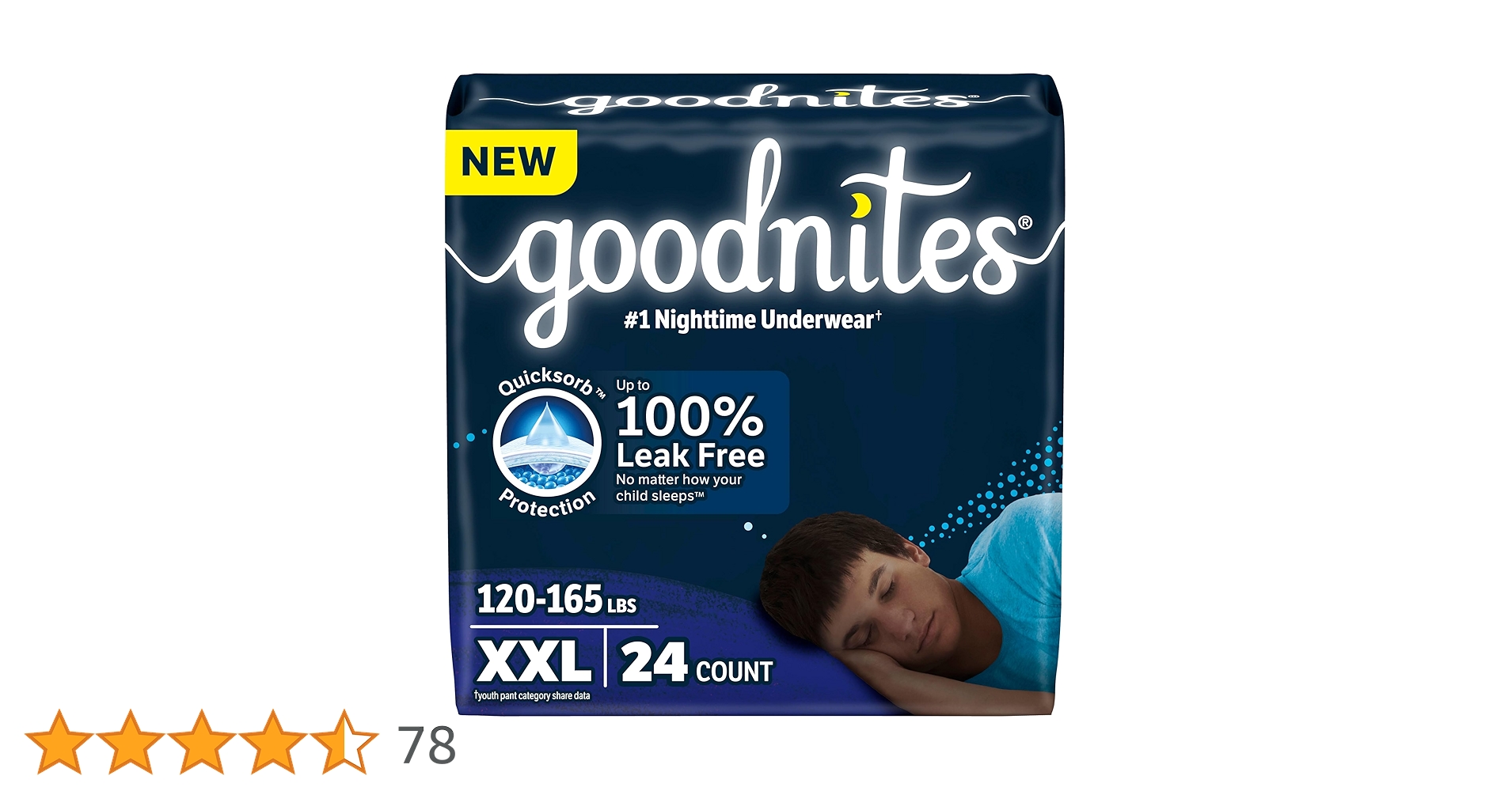 Amazon | Goodnites 男の子用 ナイトタイム 下着 XXLサイズ (120