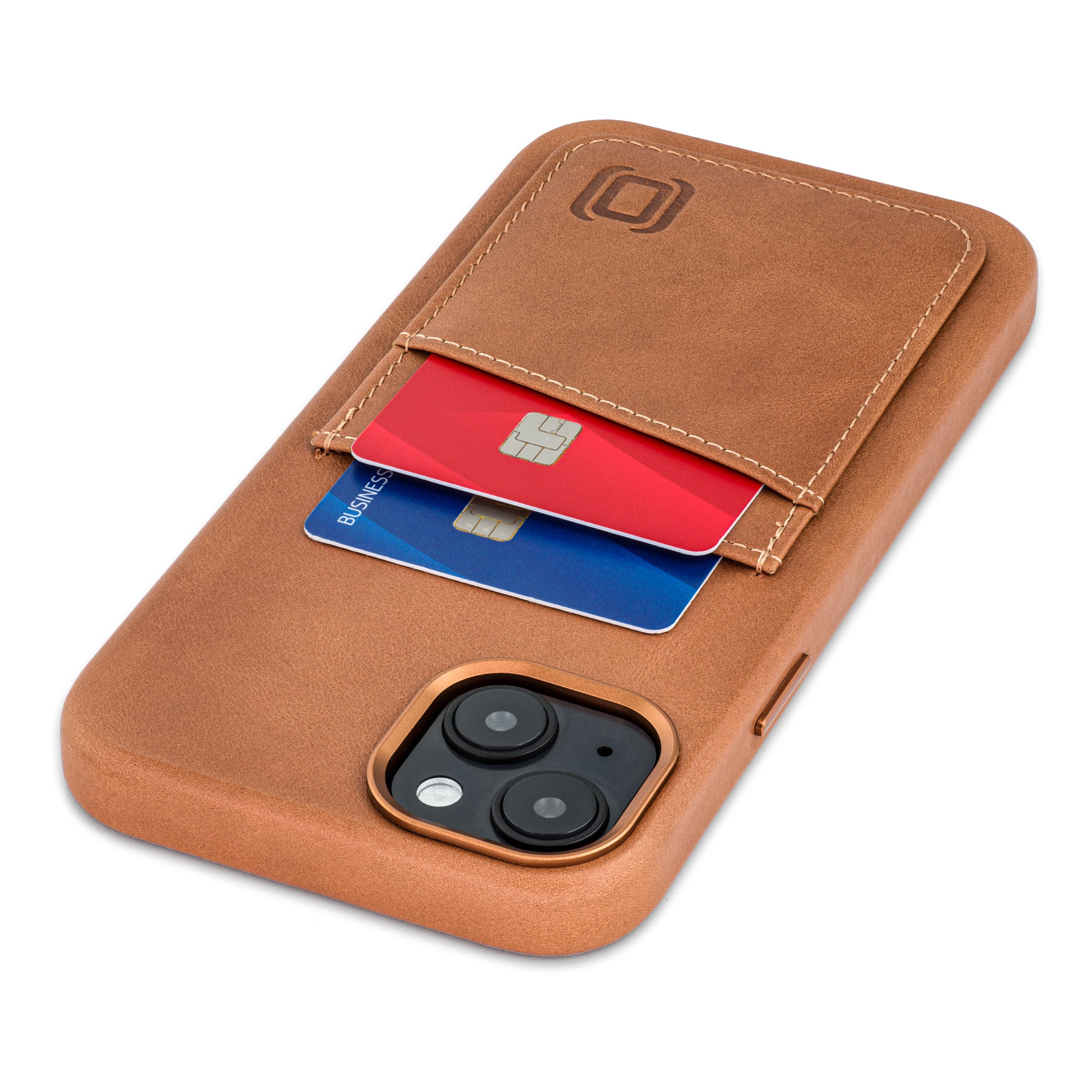 Étui portefeuille iPhone 14 Plus marron pour ranger deux cartes de crédit - 7