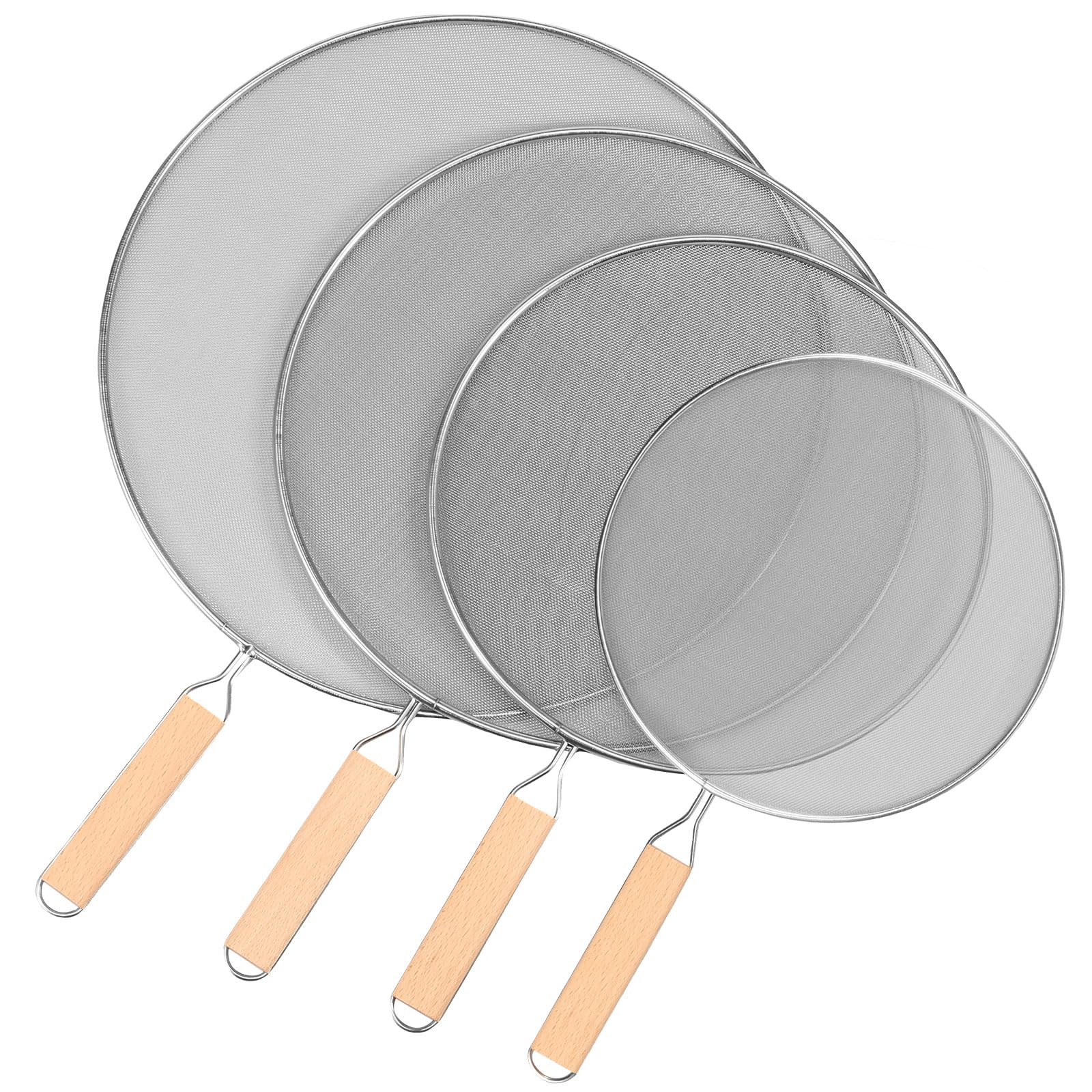 4Pcs Splatter Screen Guards, Stainless Steel Fine Mesh Splatter Screen