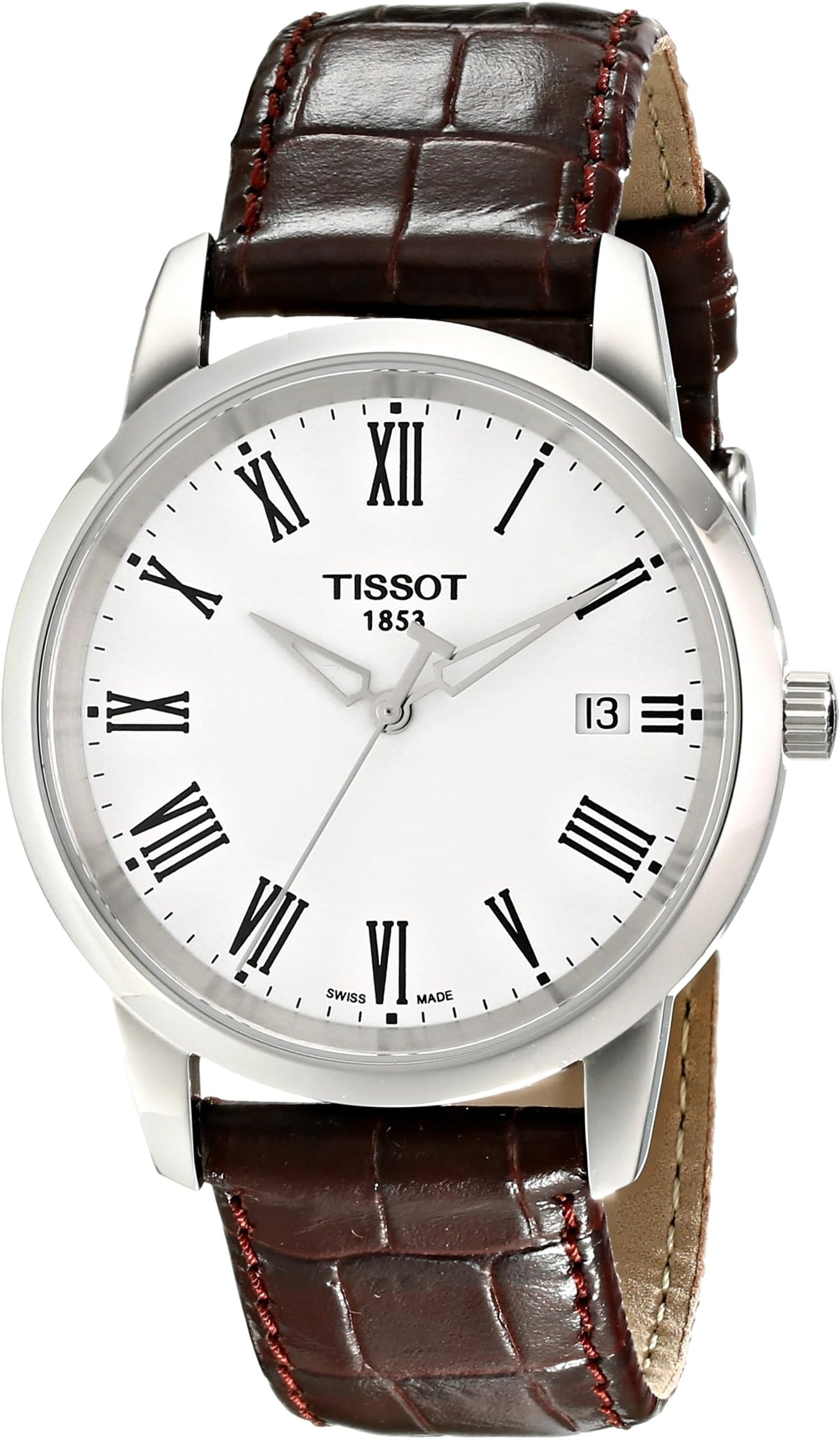 Men's T0334101601300 T-Classic Dream White Dial Brown
