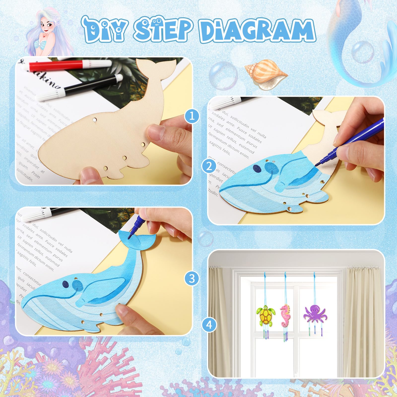 Kit Bricolage Carillons Éoliens Hiboux – 6 Chouettes En Bois à Décorer – Activité Enfant Automne Créative