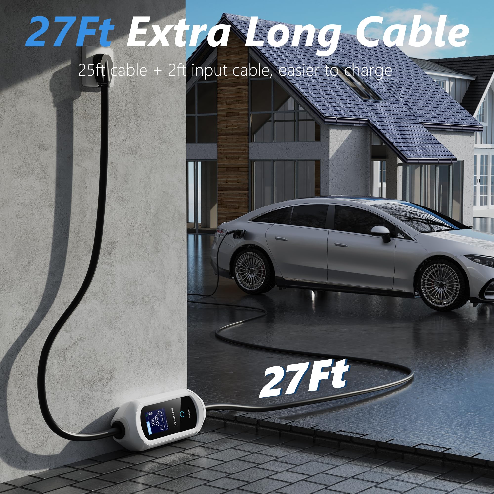 Amazon.co.jp: Tesla用レベル2EV充電器、40アンペア、240Vポータブル