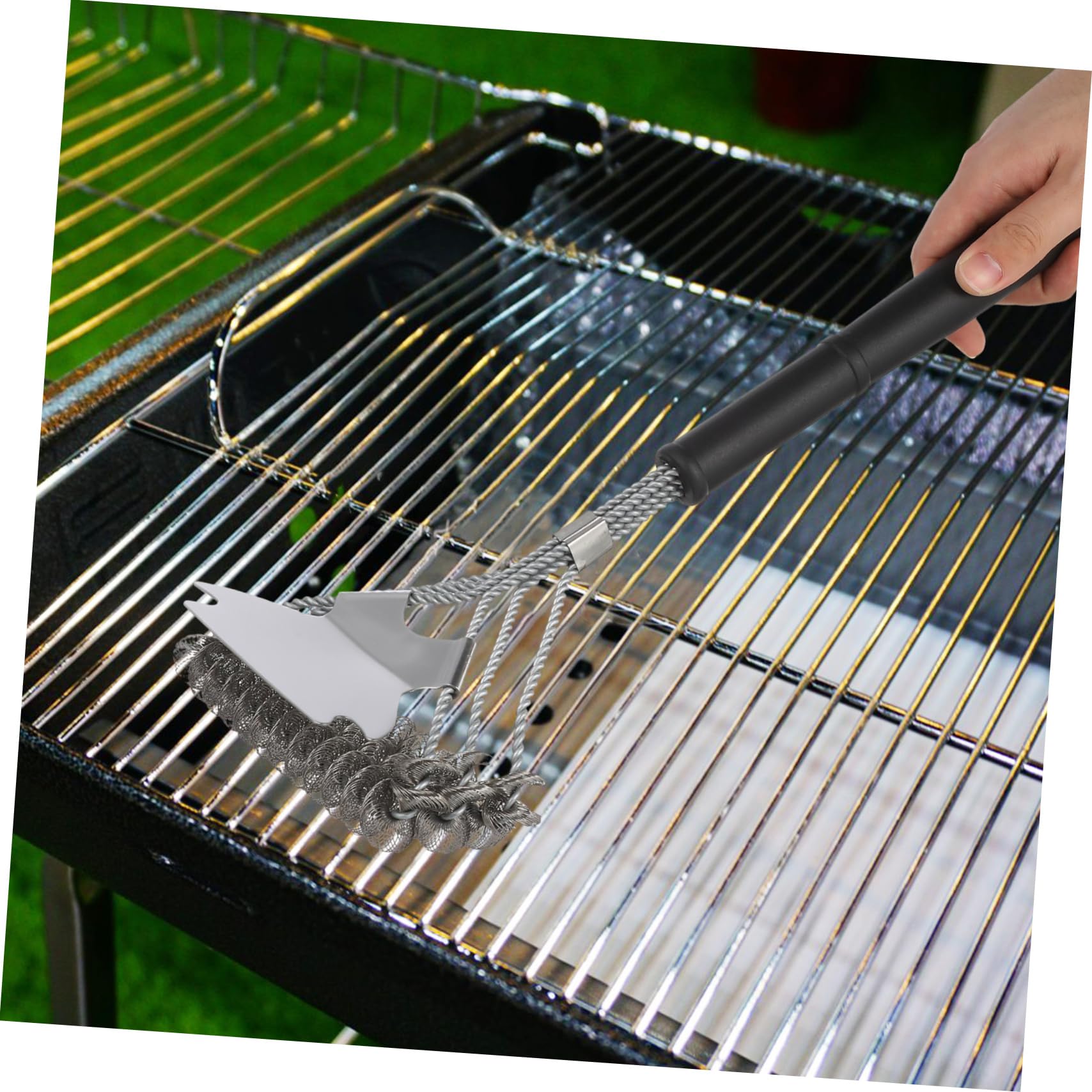 POPETPOP 2piezas Cepillos para Parrilla De Acero Inoxidable Cepillo Limpiador para Barbacoa Rascador Metálico para Limpieza De Parrillas Al Aire