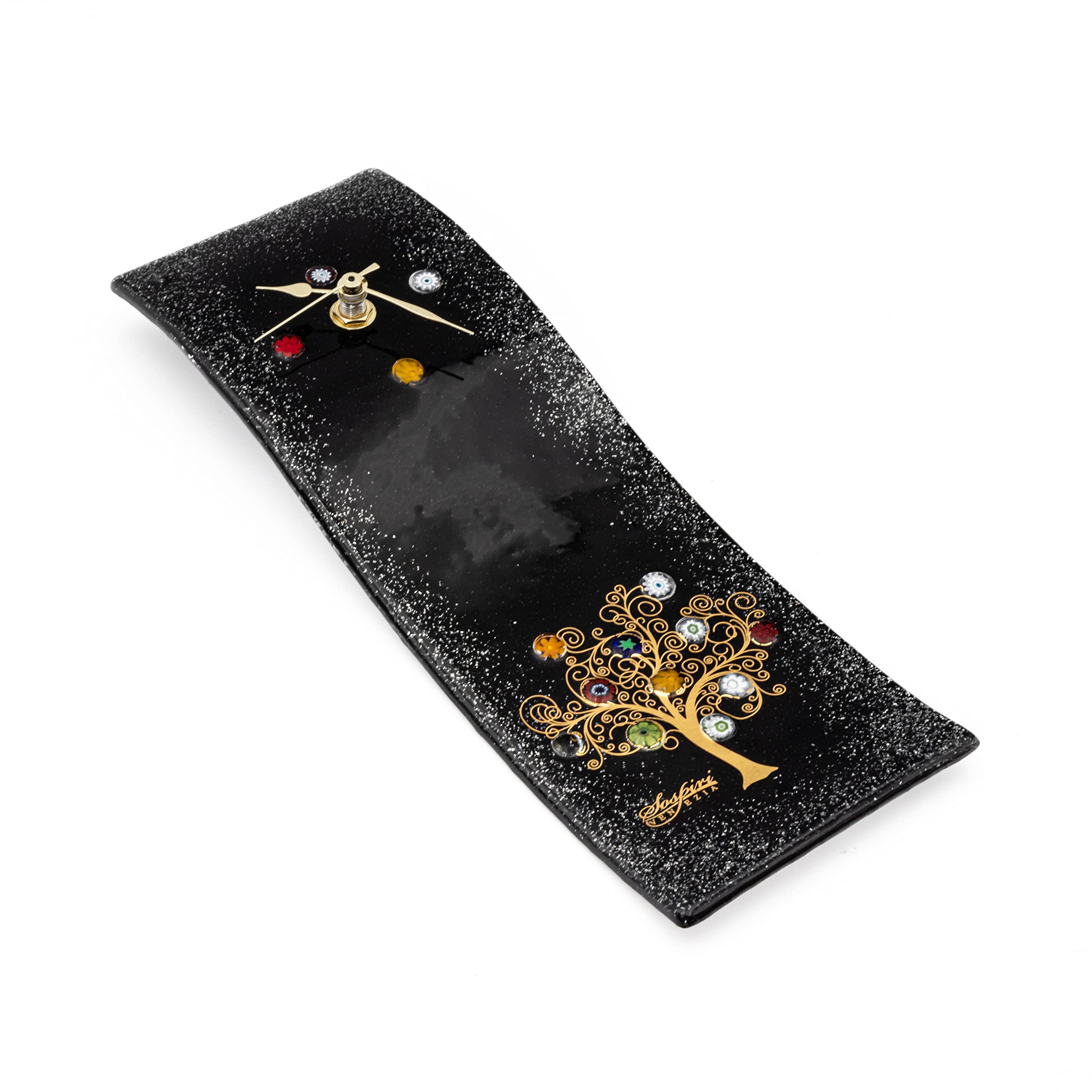 Idée cadeau horloge en verre de Murano faite main Sospiri Venezia 10x30 cm