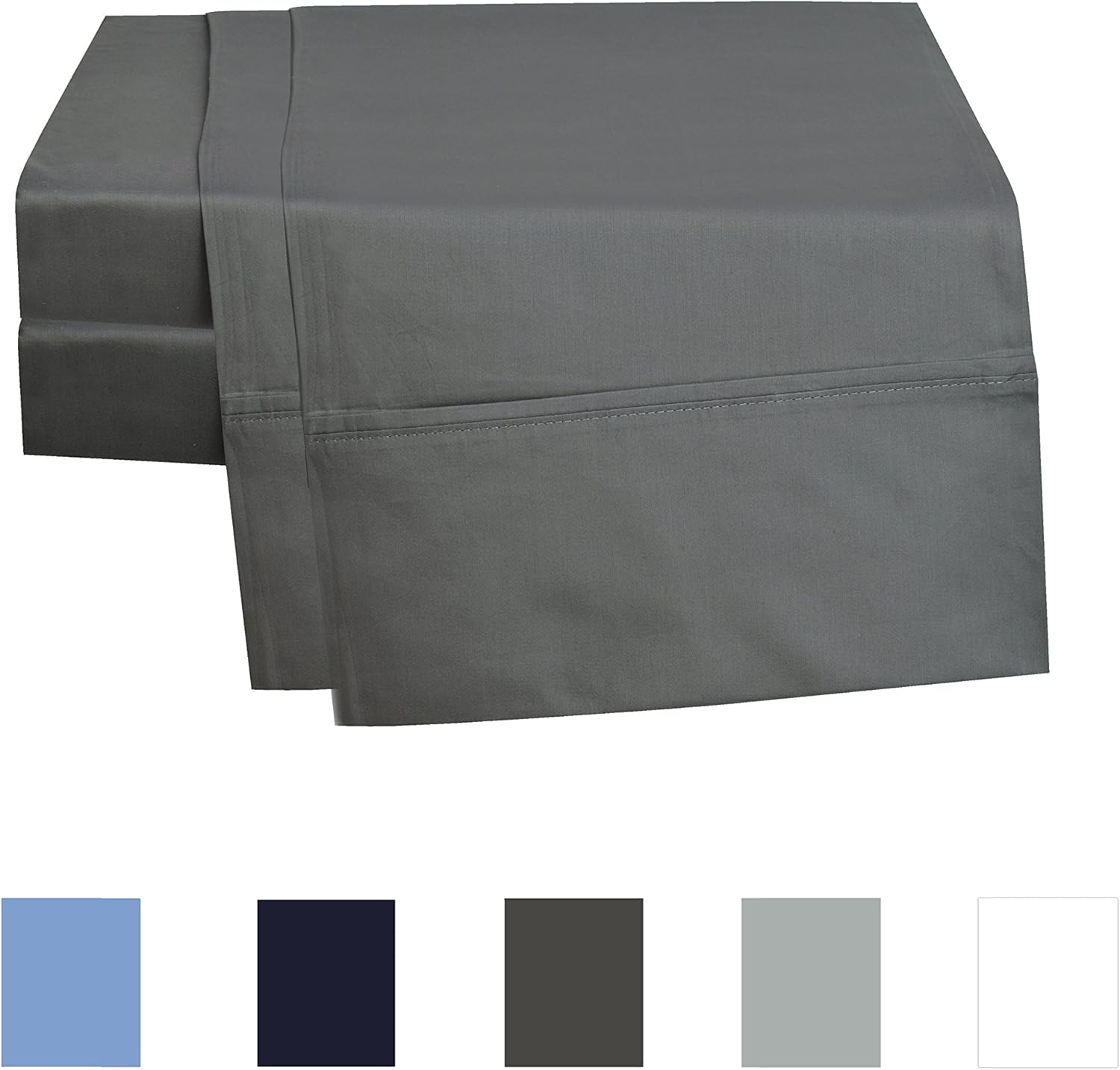 DESIGN N WEAVES 500 Thread Count 100 Cotton Sheet Set, Charcoal Queen Sheets, 4