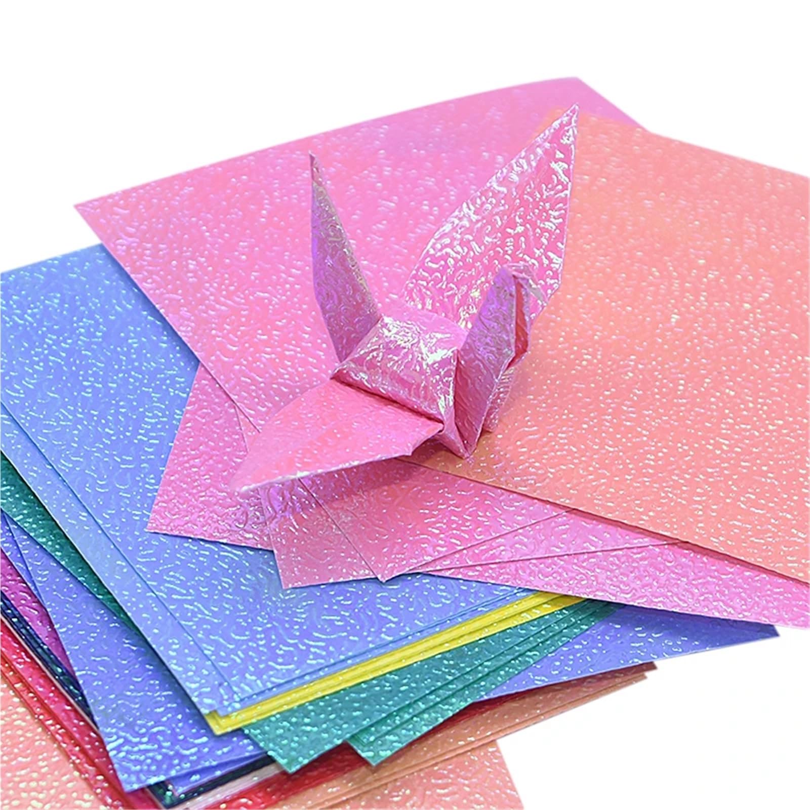 Świecący magazyn kart, 100 szt. papieru origami perłowego brokatu wielokolorowego w różnych rozmiarach(15x15CM)