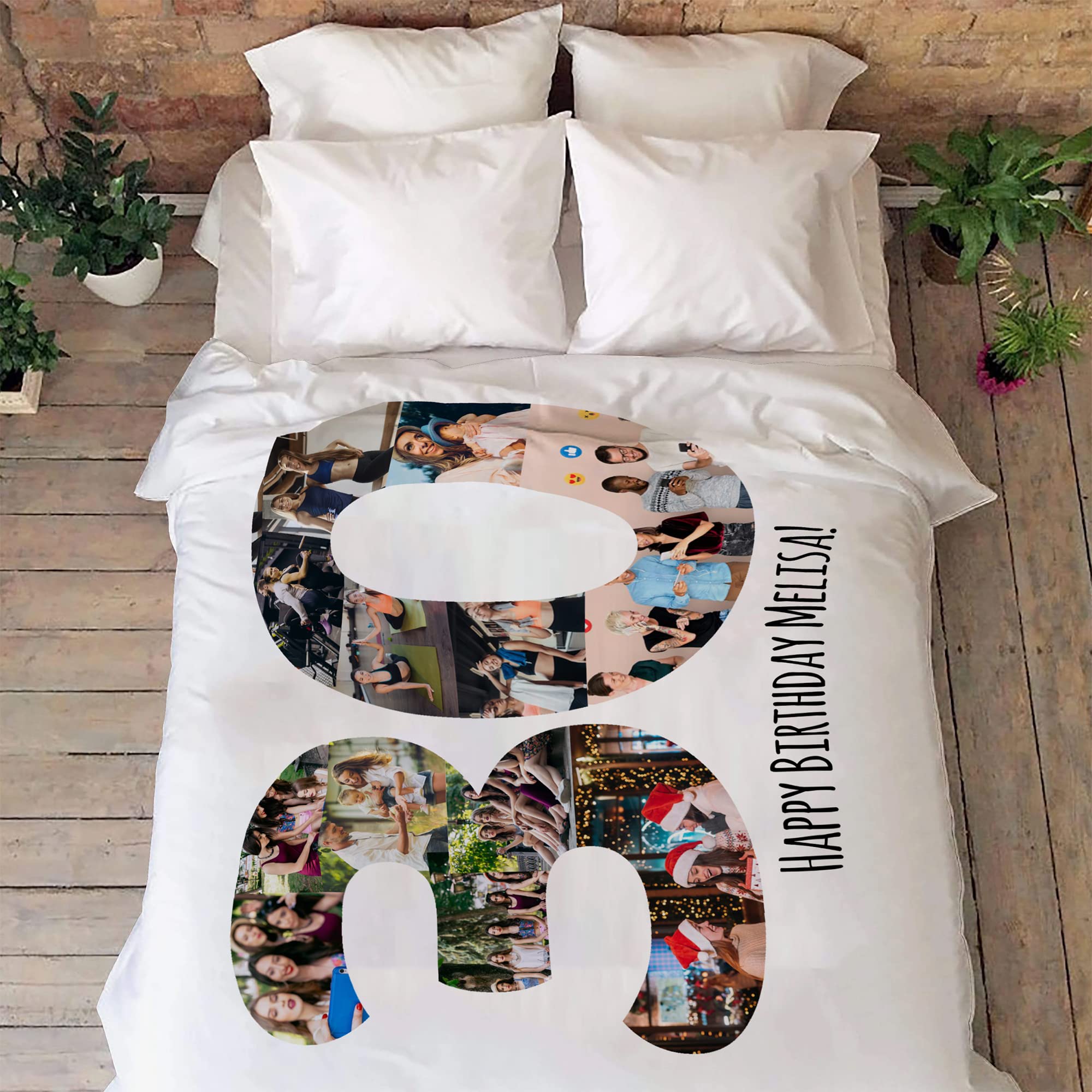 Manta personalizada con nombre de foto, manta de forro polar personalizada para 30 cumpleaños, manta de cumpleaños personalizada de 30 años de edad, manta personalizada con nombre de imagen, regalo