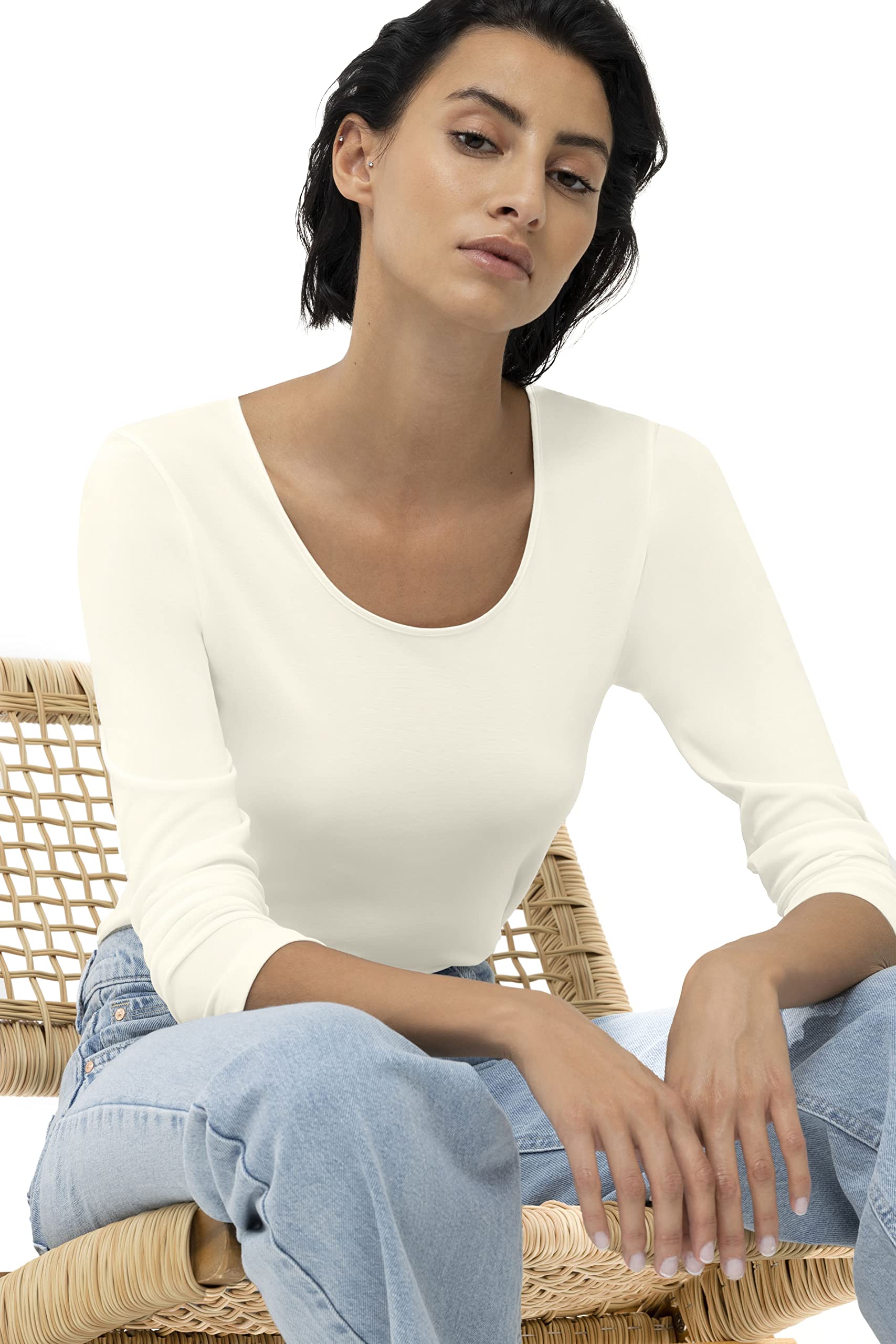 Mey Damen Langarm Top Rundhalsausschnitt Serie Emotion