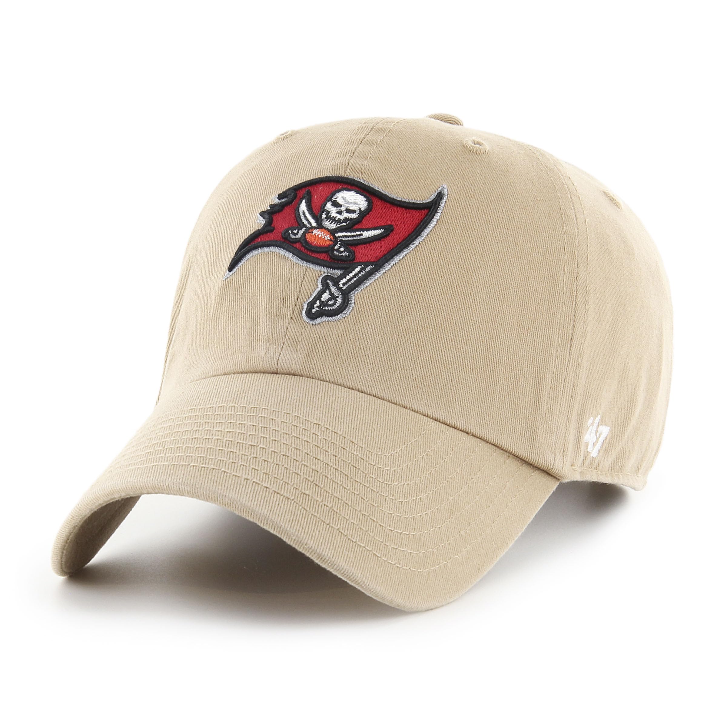 47 Tampa Bay Buccaneers NFL Clean Up Unisex Baseball Cap, Adjustable, Team Badge, Khaki