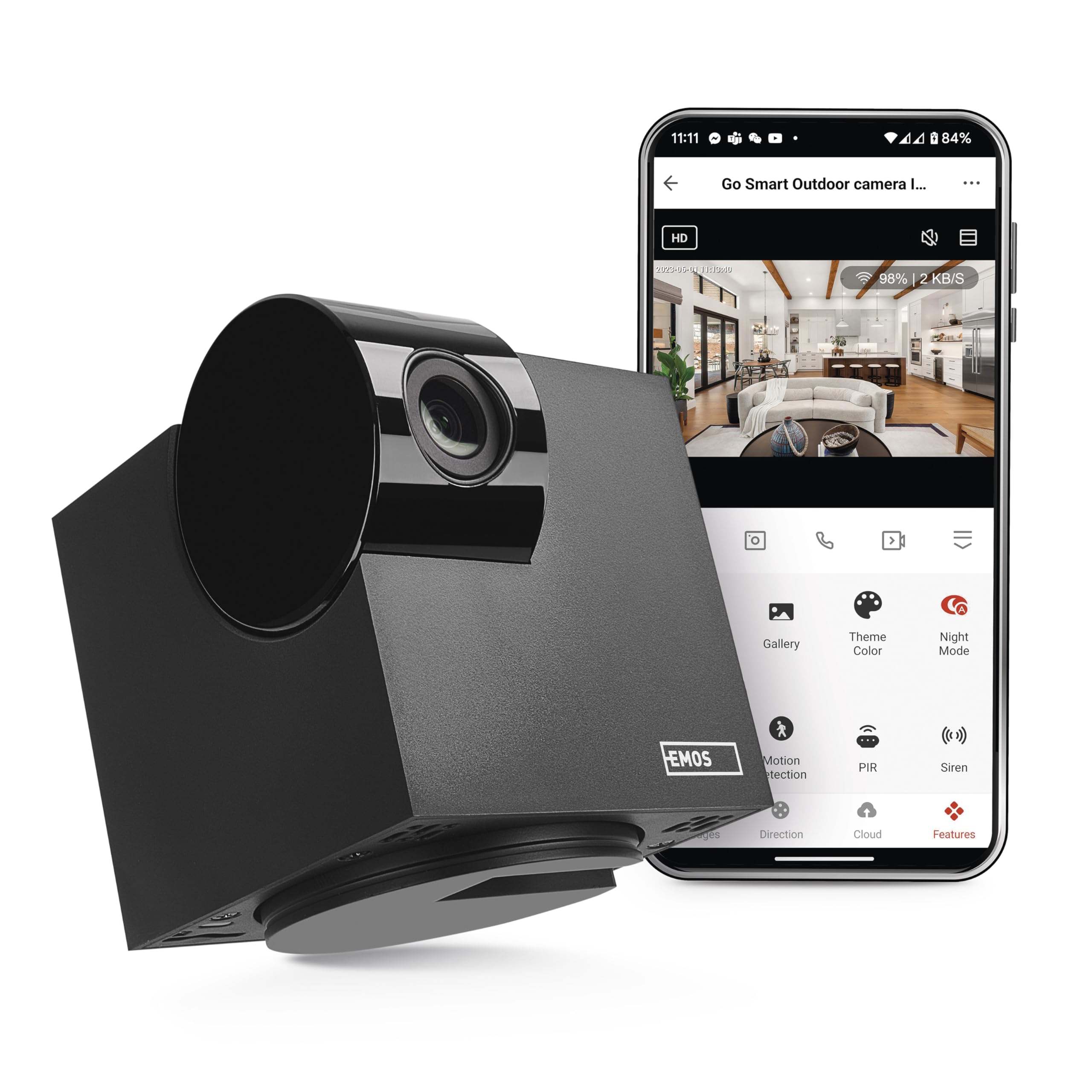 Telecamera Da Interno EMOS GoSmart 4MP Con WiFi Dual-band – Rilevamento E Inseguimento Movimento, Visione Notturna Fino A 10 M