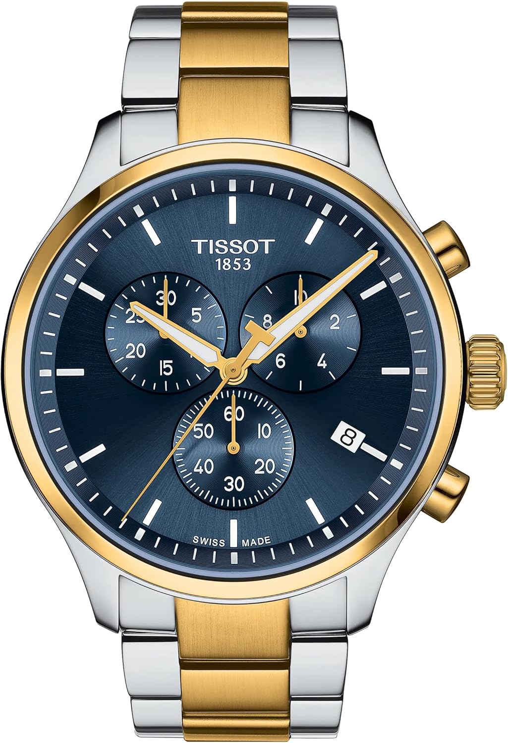 Tissot Mens Chrono XL Stainless Steel Casual Watch Grey, Gold