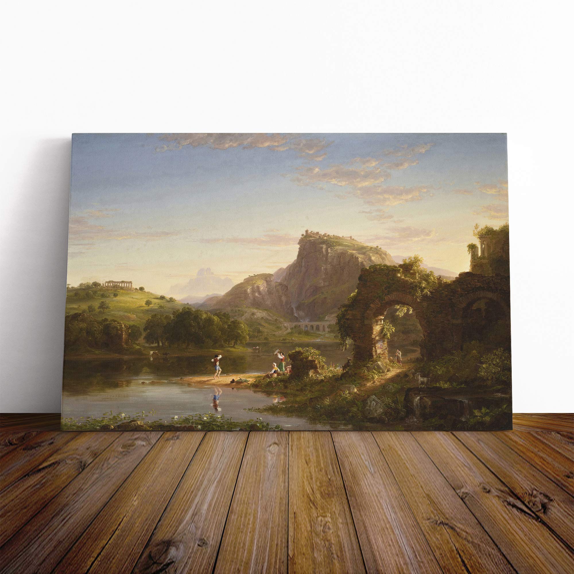 Thomas Cole Landscape Canvas Print | Gallery Wrapped 30mm Frame Wall Art | 30x20 inches | Ready to Hang | Modern Landscape Picture | Living Room Bedroom Lounge Office