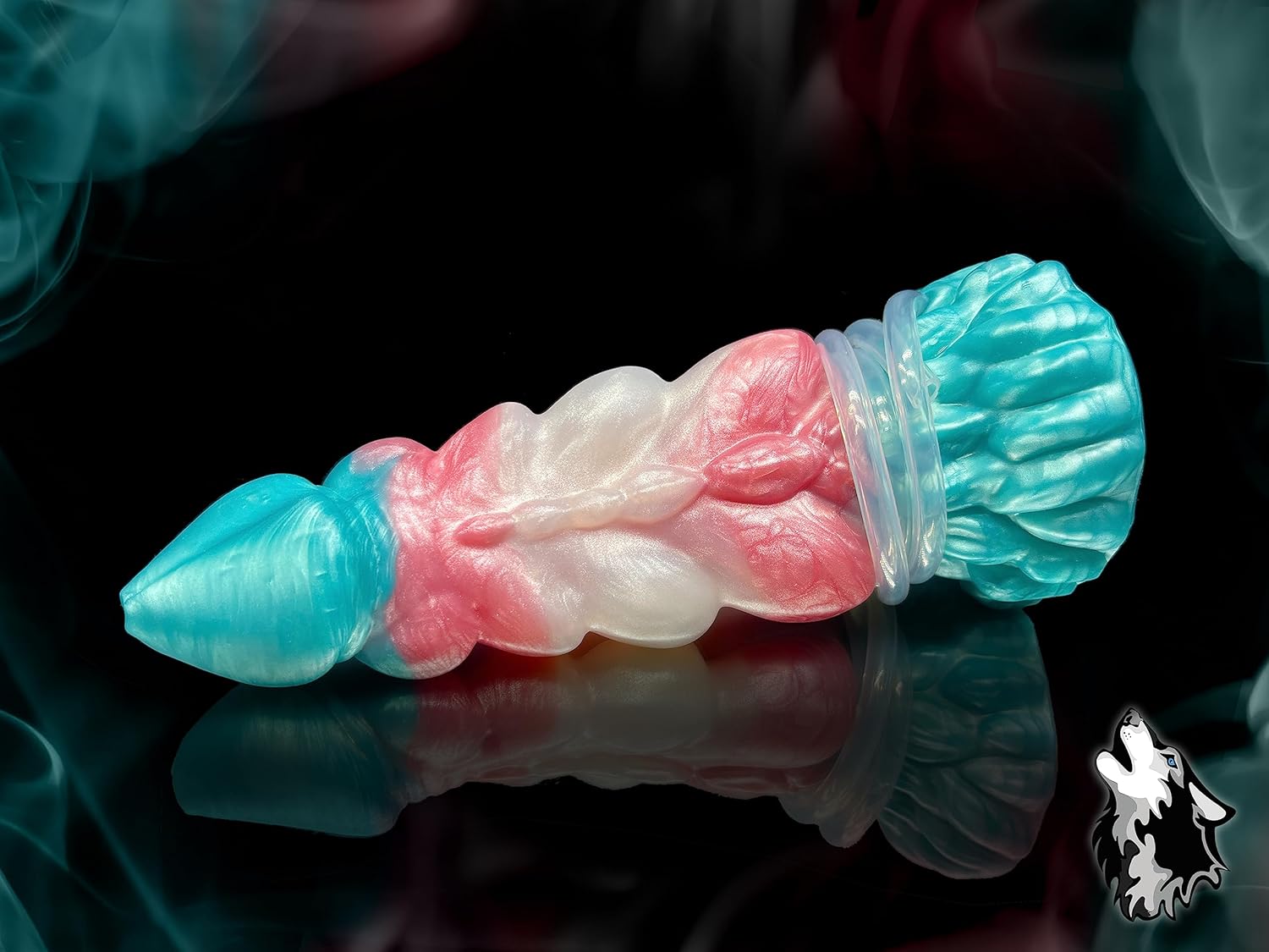 FlirtyDawg Fantasy Realistic Monster Butt Plug Anal Adult Trans Sex Toys Platinum Silicone Dildo Cumming Dragon Dorian 12 inch Color Blue-Pink-White