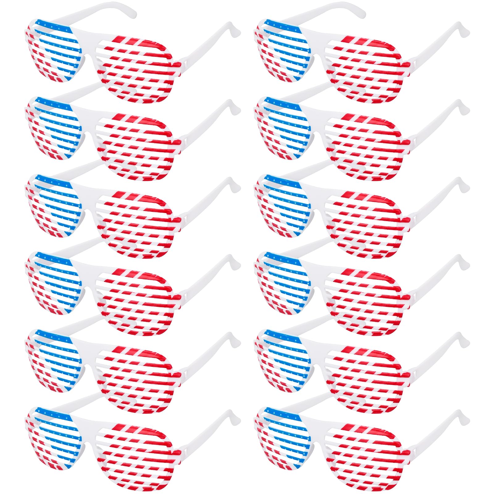 Memorial Day Decorations Glasses 12 Pack, 4th of July Decorations Accessories USA Patriotic Party Sunglasses for Fourth of July Independence Day Props