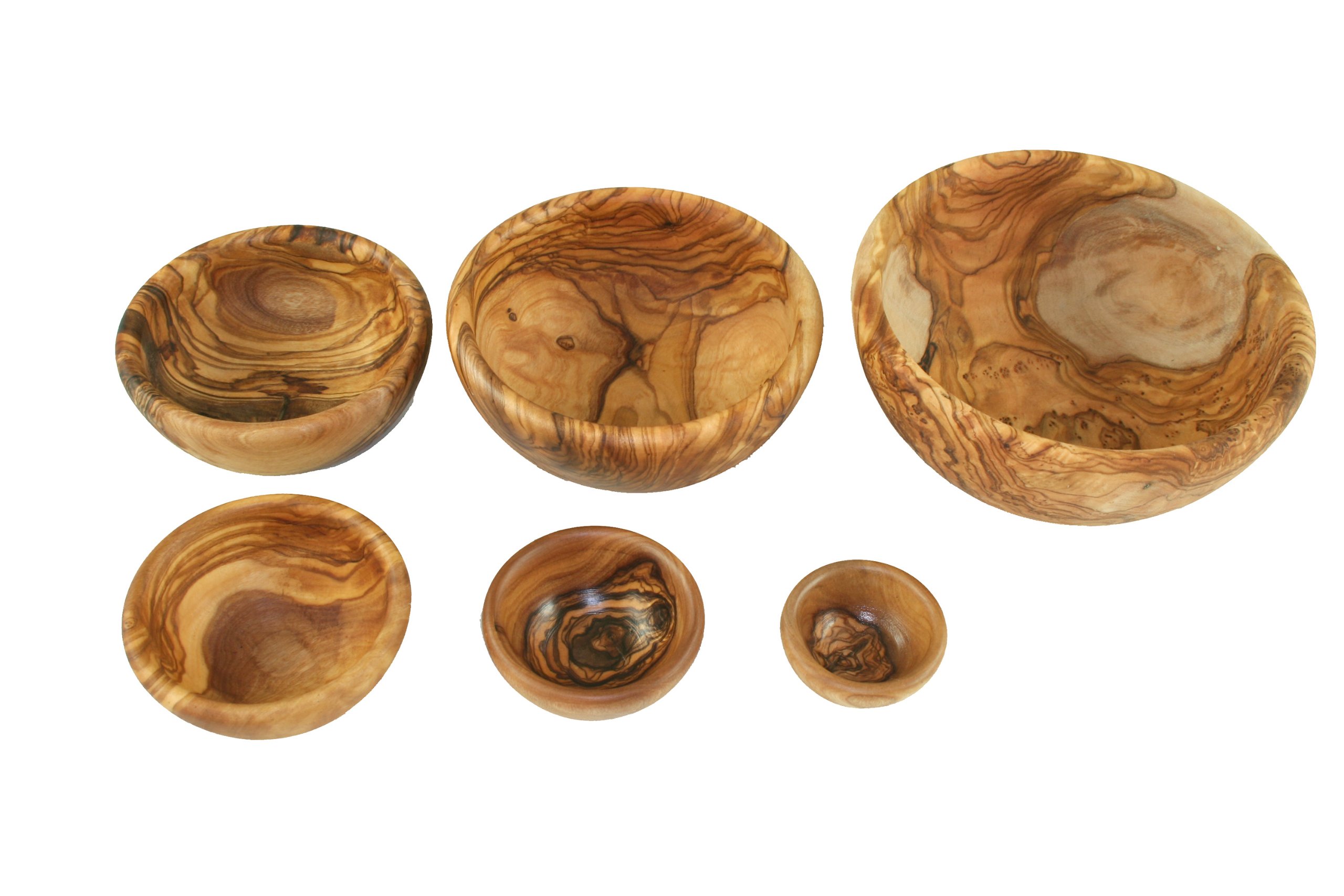 D.O.M.® - Juego de 6 cuencos redondos de madera de olivo
