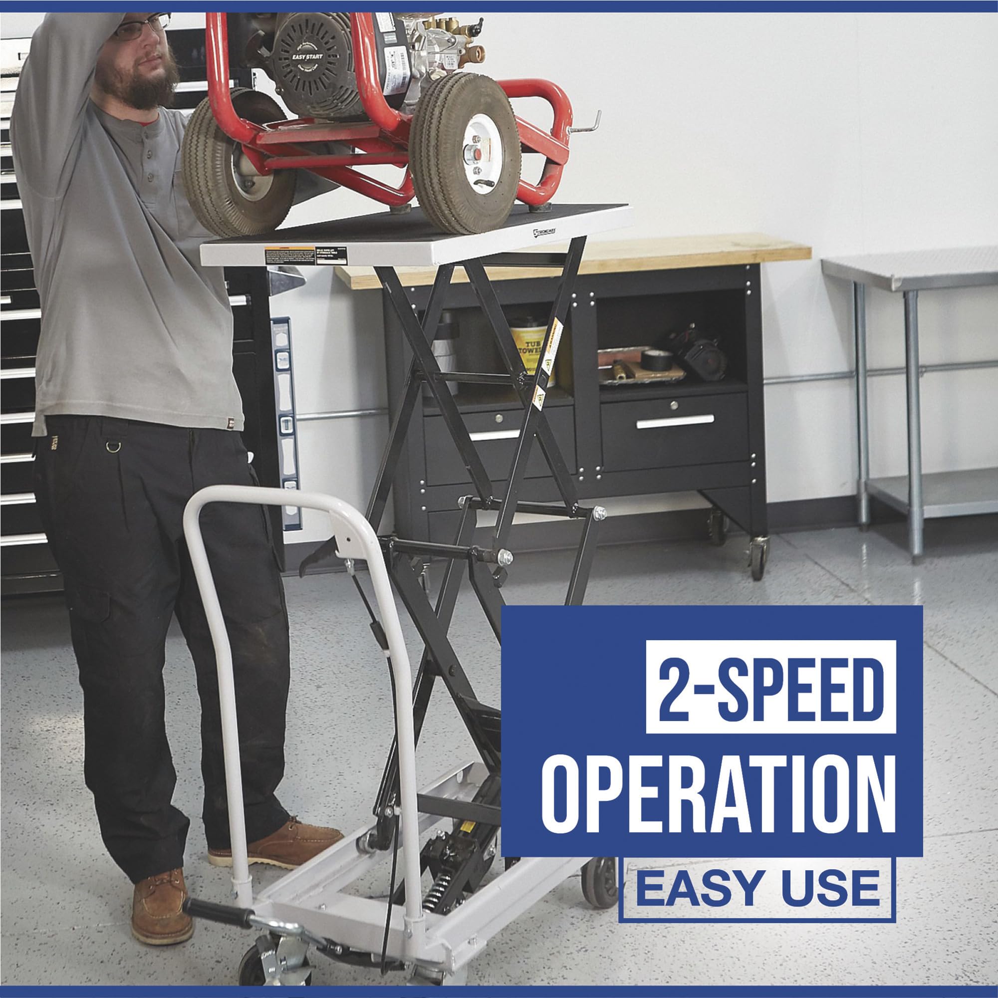 Amazon.com: Strongway 2-Speed Hydraulic Rapid XT Lift Table Cart
