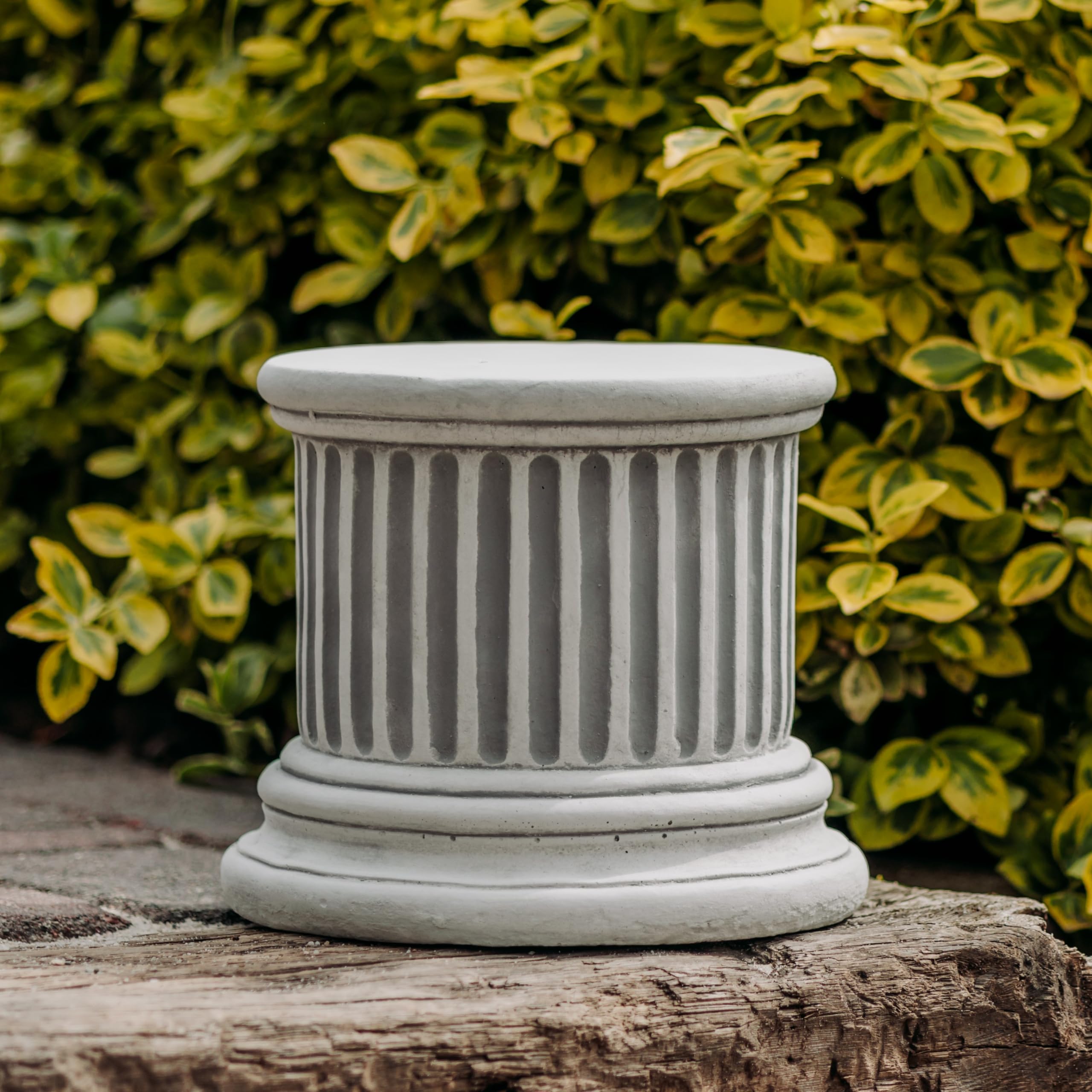 gartendekoparadies.de Colonne de Socle à Base Solide, Hauteur 23 cm, Ø 26 cm, Ø au-Dessus de 22 cm, Gris, Poids 17 kg, en Pierre moulée résistante au Gel