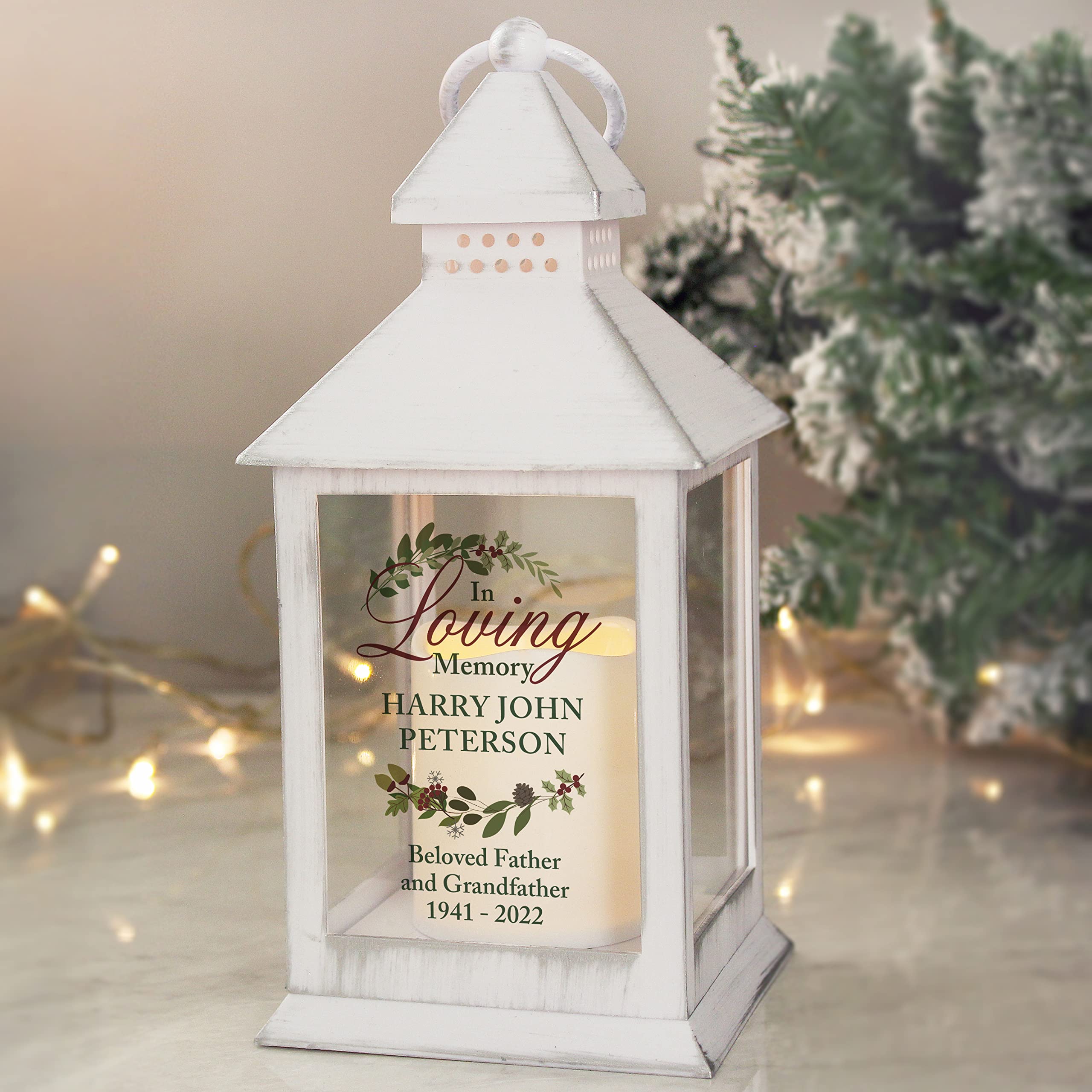 Rackhams White Personalised In Loving Memory Lantern