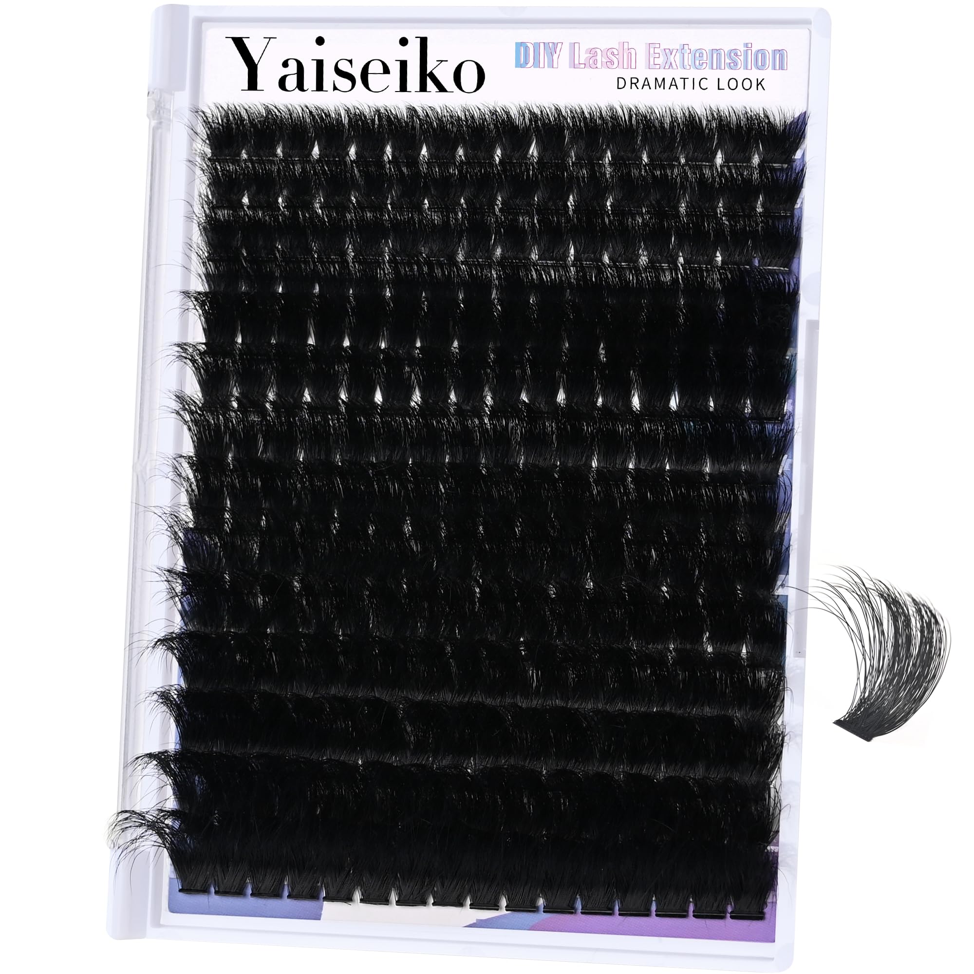 Wimpern-Cluster, 300D, dick, lang, 12–25 mm Volumen, Cluster-Wimpern, 224 Stück, Wispy, einzelne Wimpern, D-Curl, wasserdicht, weiche falsche Wimpern, DIY zu Hause, von Yaiseiko