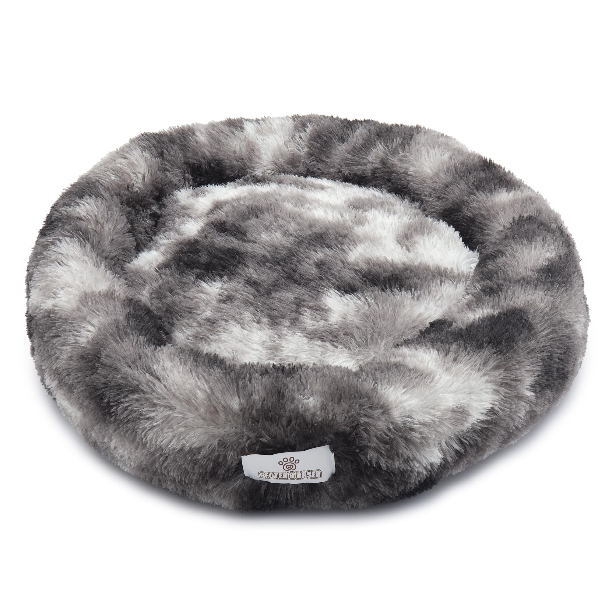pfoten&nasen Wolke 7 Hundebett [Braun/Wei, XXL - 120cm]  Flauschiges  Donut-Hundekissen fr mittelgroe Hunde  Waschbares, Weiches Rundbett   Kuscheliges Hundesofa (Grau/Wei, XXL - 120cm) : Amazon.de: Haustier