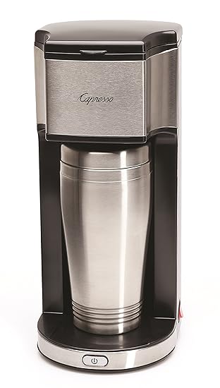 Capresso On-the-Go Personal Coffee Maker, Silver/Black